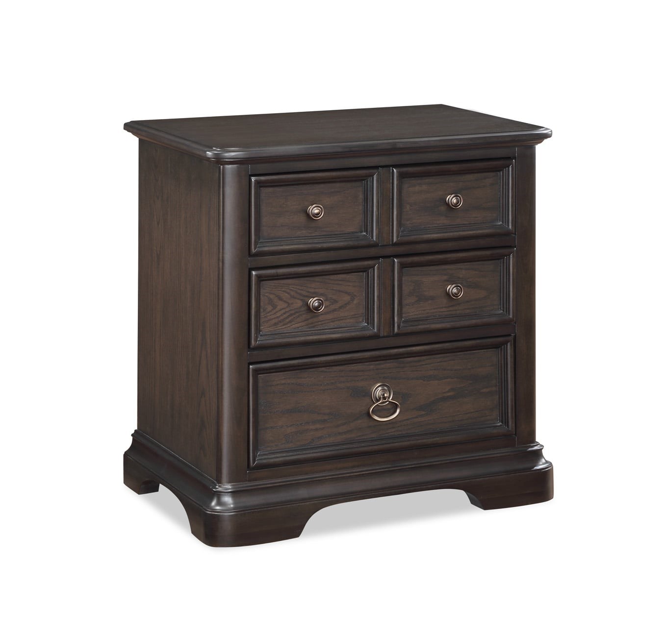 Crown Mark Duke B1620-2 Transitional 3-Drawer Nightstand | Brown 