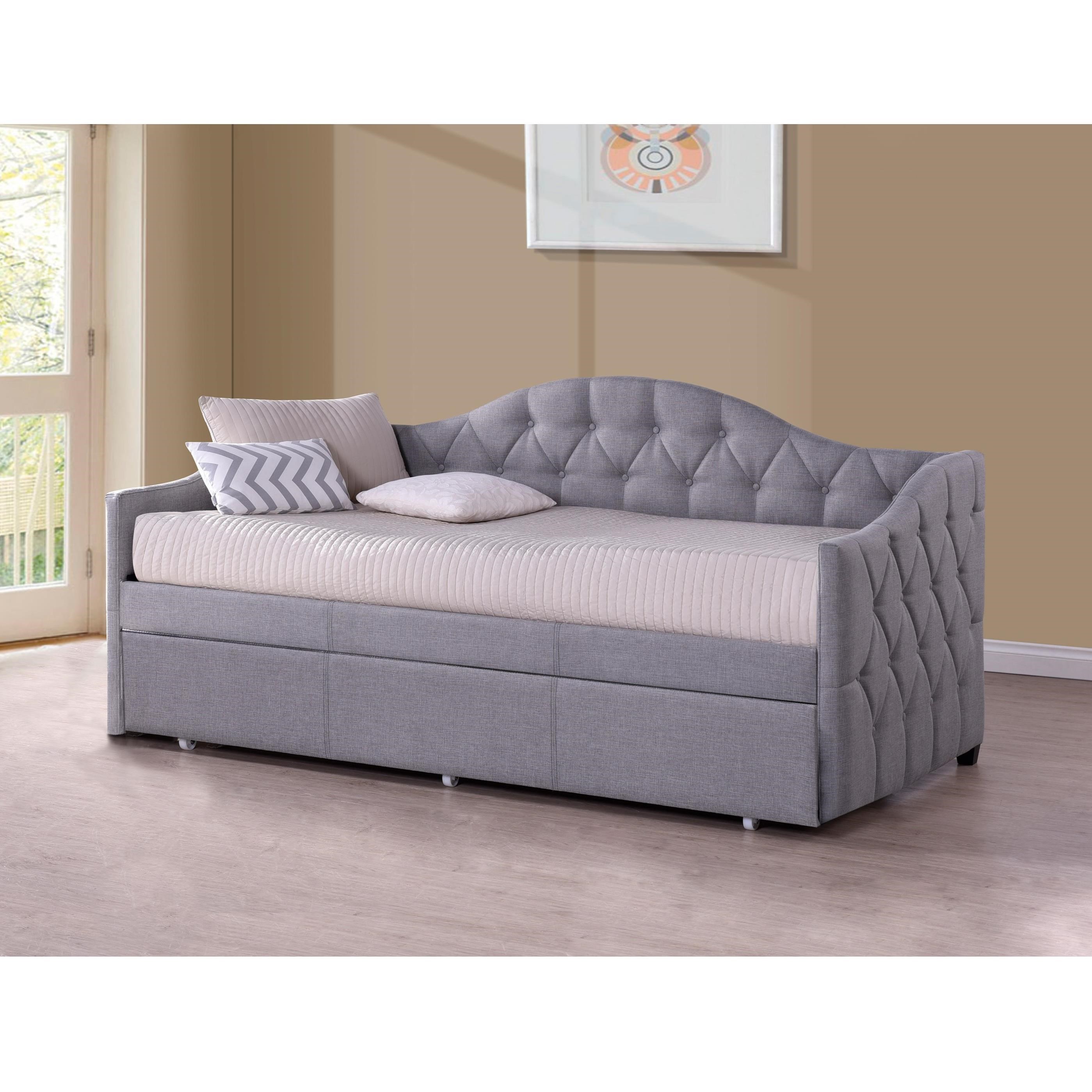 Hillsdale Daybeds 1125DBTG Upholstered Daybed with Trundle Weinberger s Furniture Bed Daybed