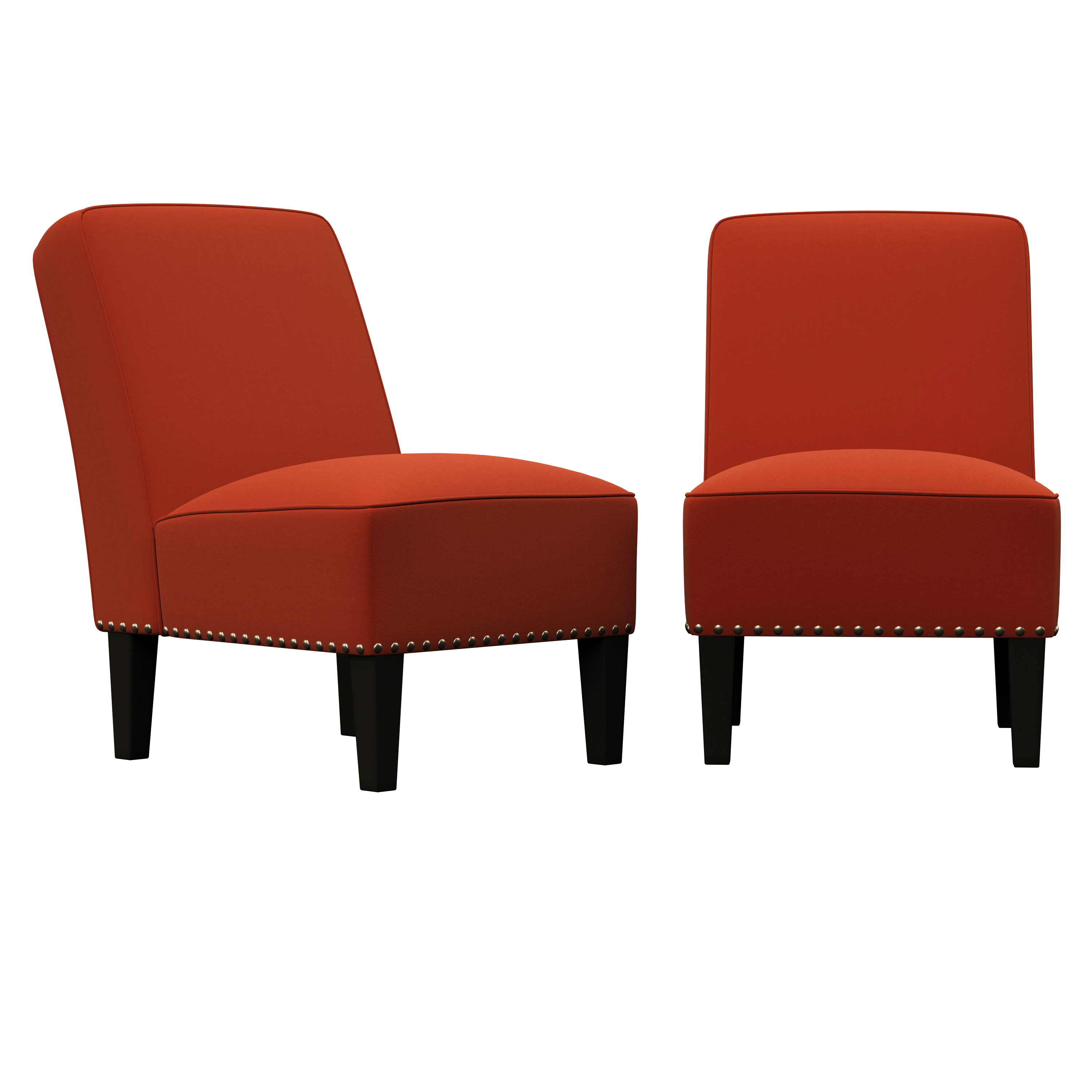 Handy Living 340C2 VBF30 305 Armless Accent Chairs in Orange