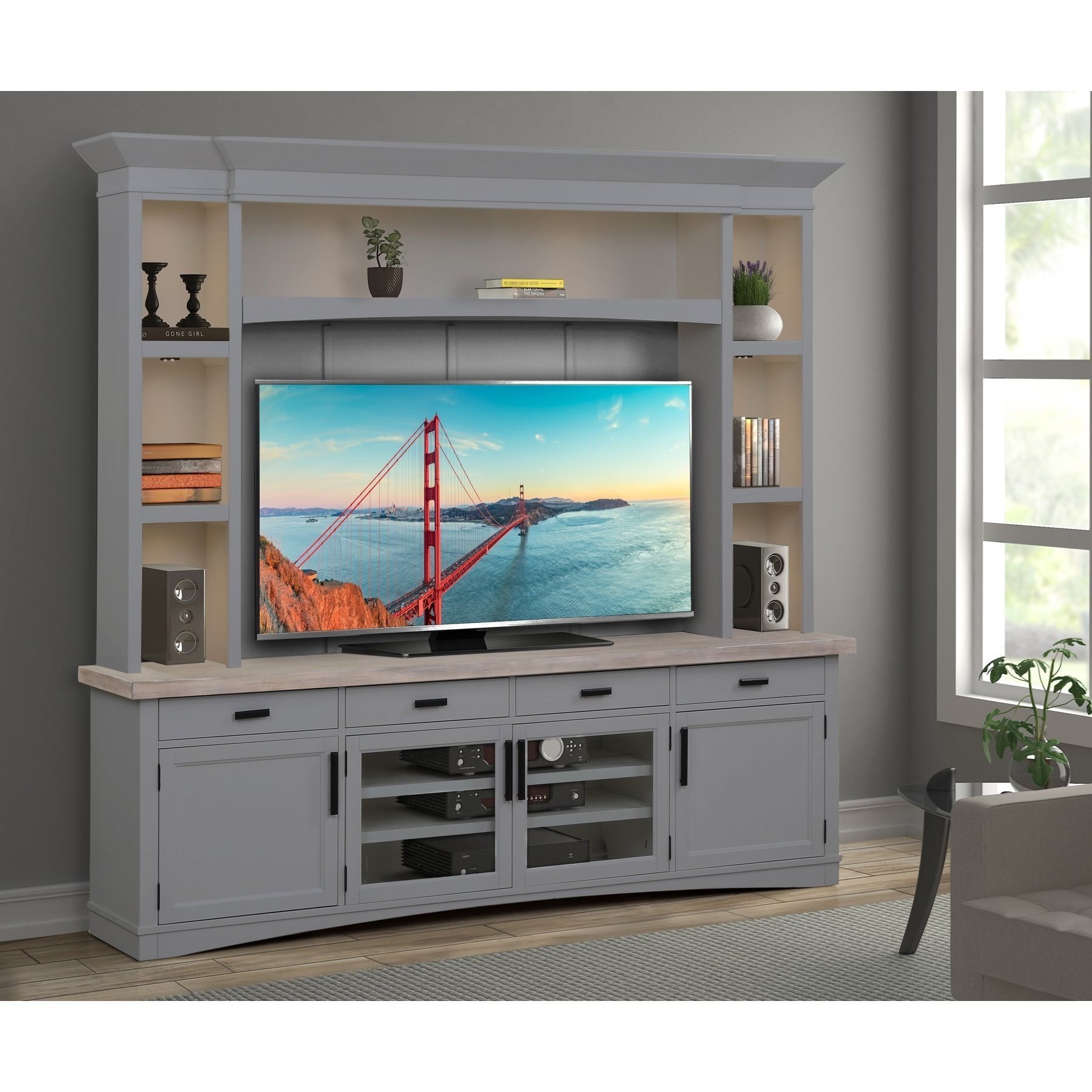 Parker House Americana Modern AME 92 4 DOV Entertainment Wall Unit