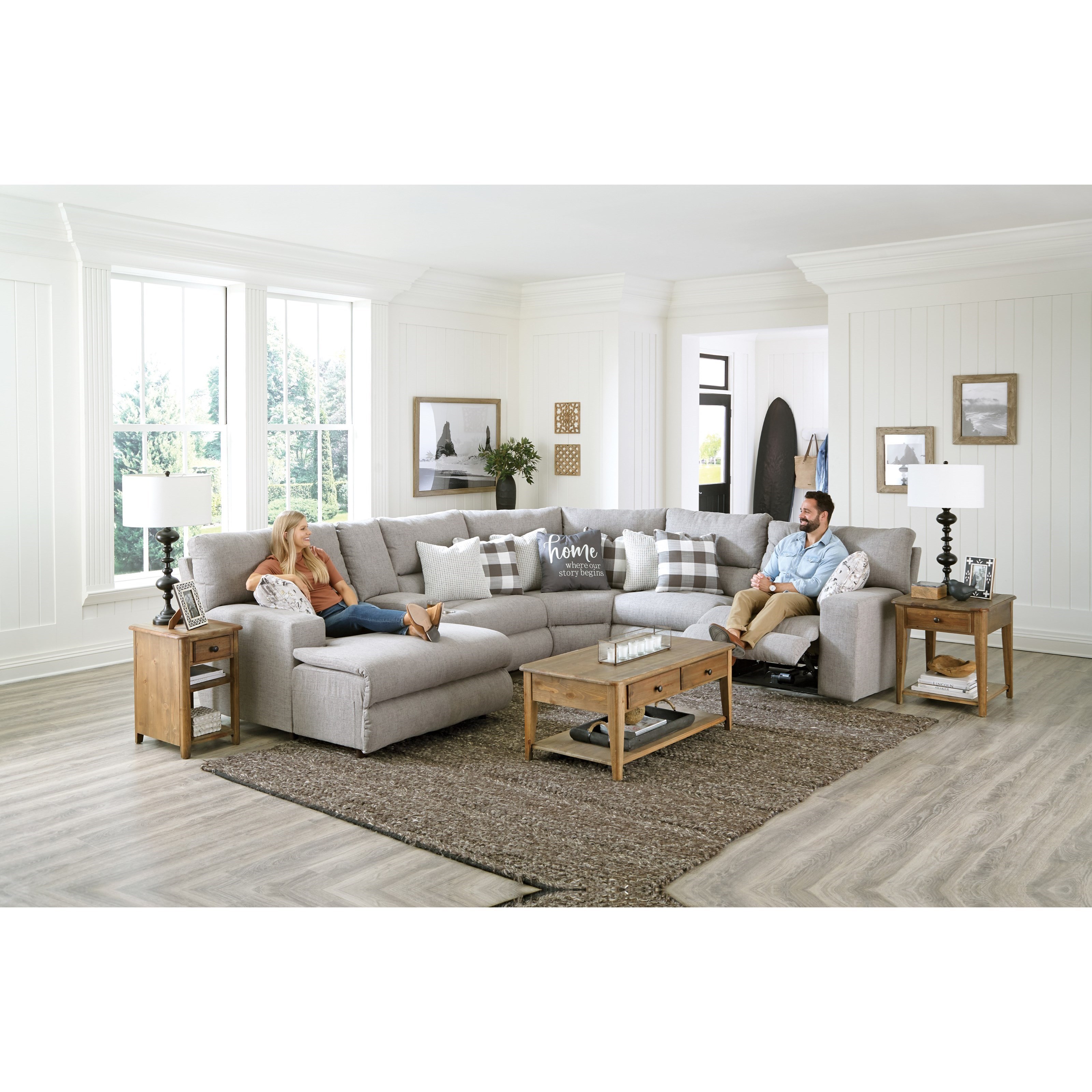 Farmhouse reclining deals sectional