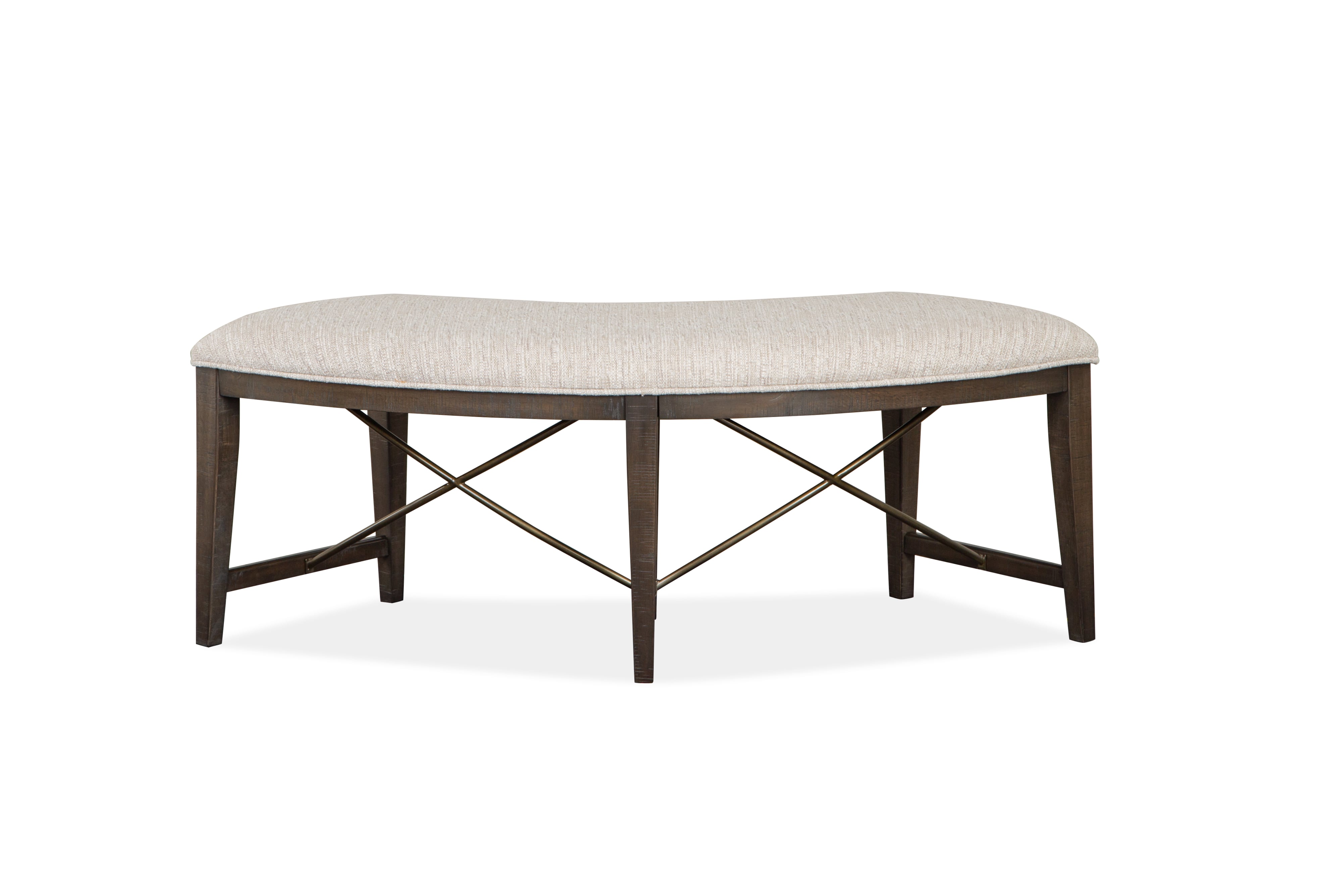 Upholstered curved dining discount bench with back