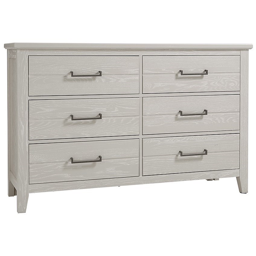 Rustic white 6 drawer shop dresser