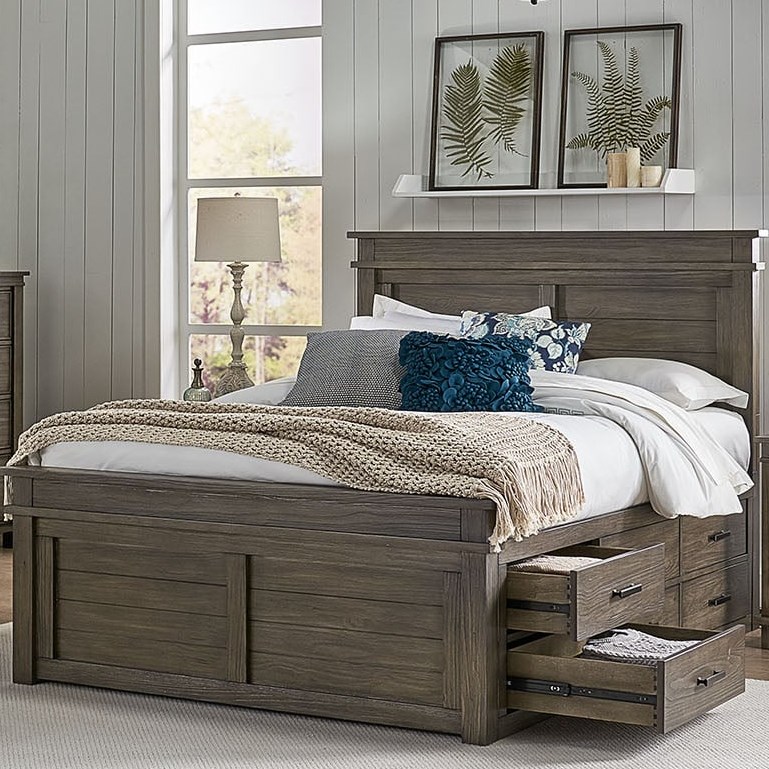 Captain queen bed frame with deals storage