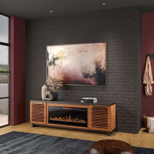 Console tv stand on sale with fireplace