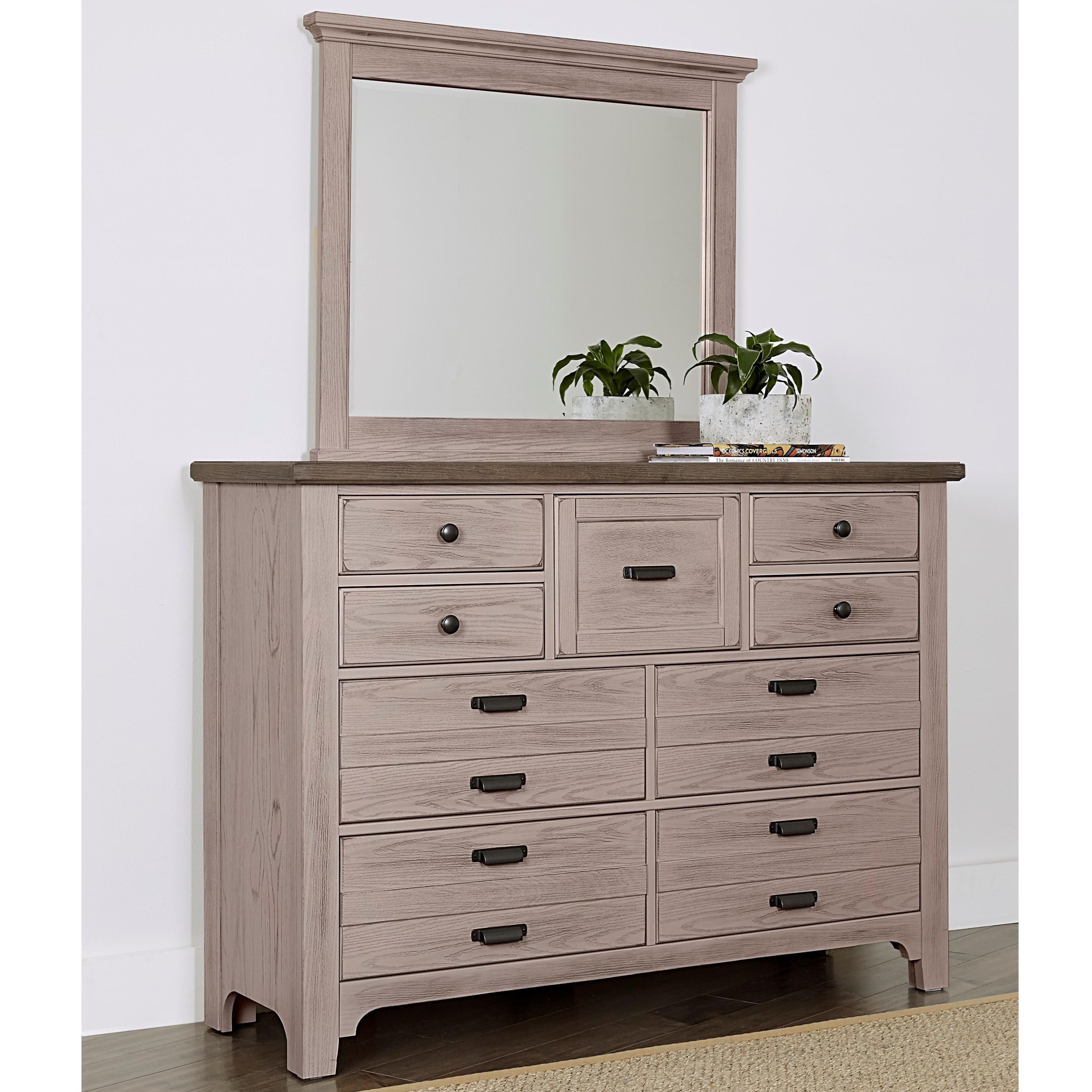 Grey wood dresser store with mirror