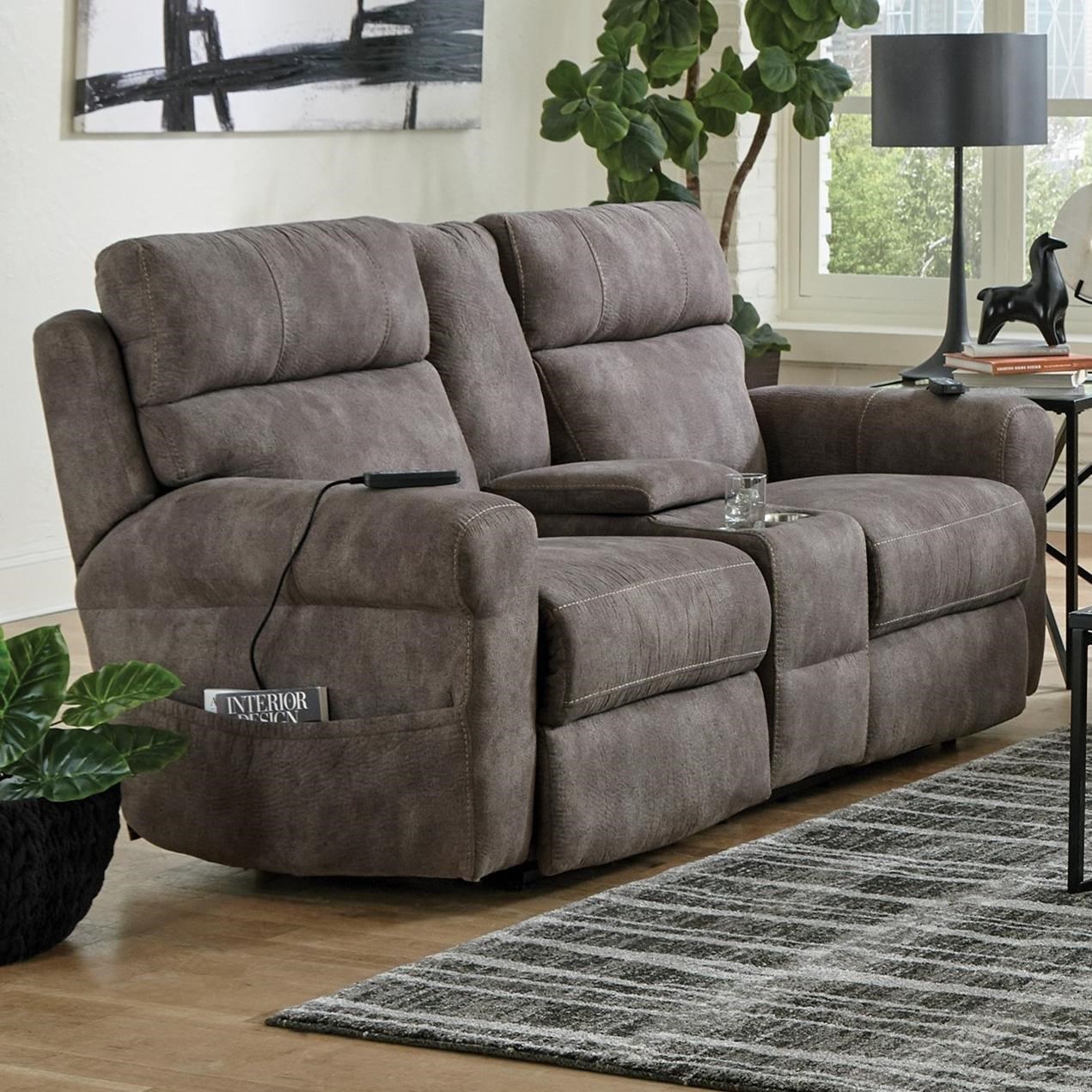 Catnapper lay flat 2024 power reclining console loveseat