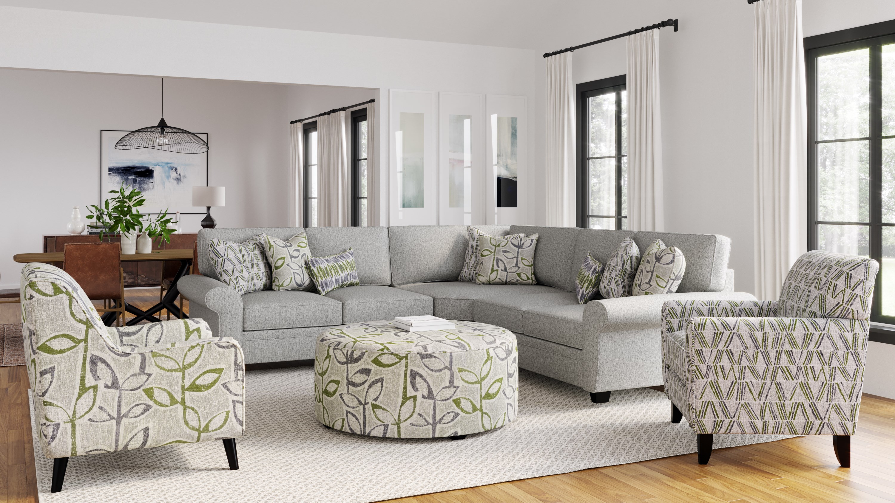 Sectionals with best sale accent chairs