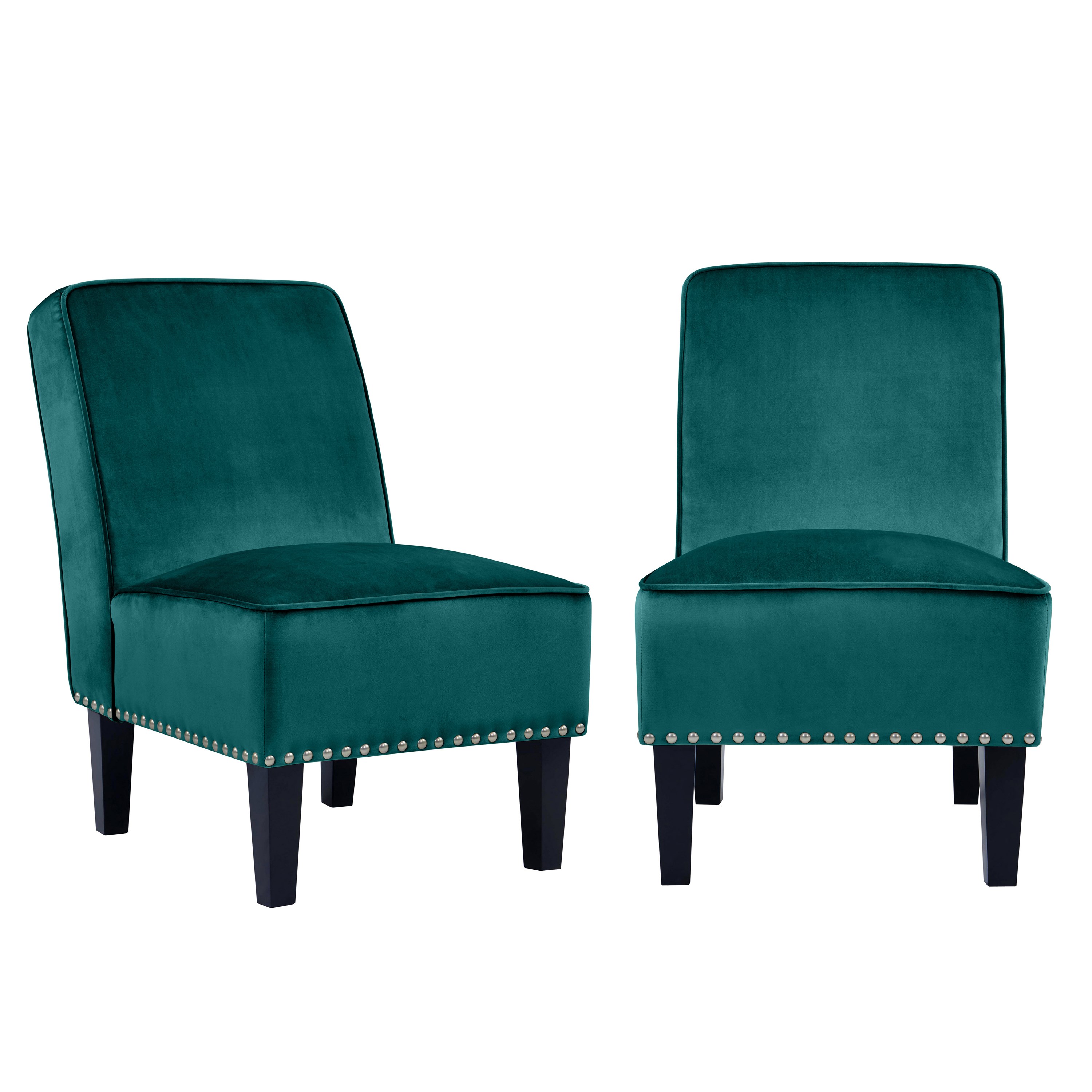 Handy Living 340C2 VBF54 305 Armless Accent Chairs in Turquoise