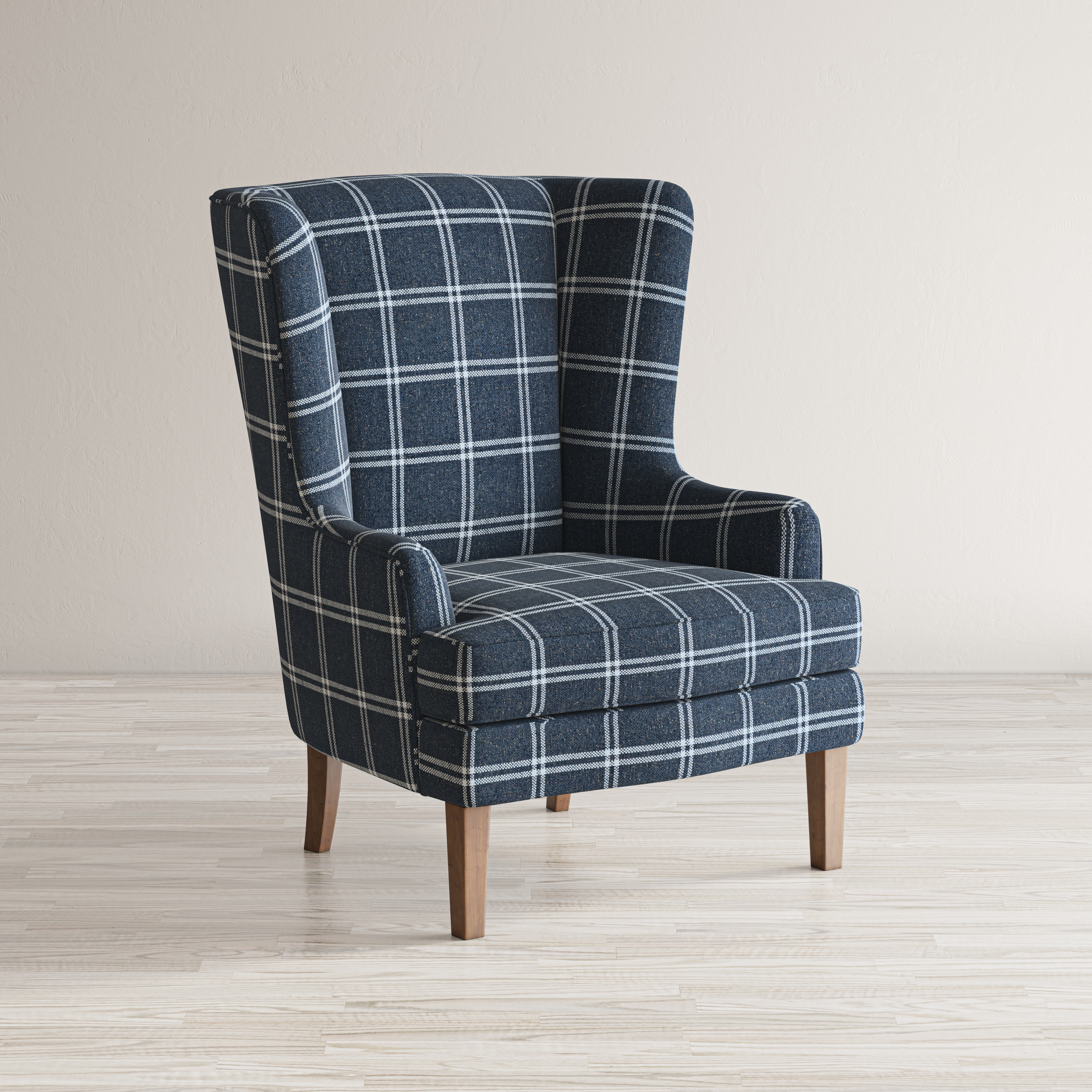 Blue best sale plaid chair