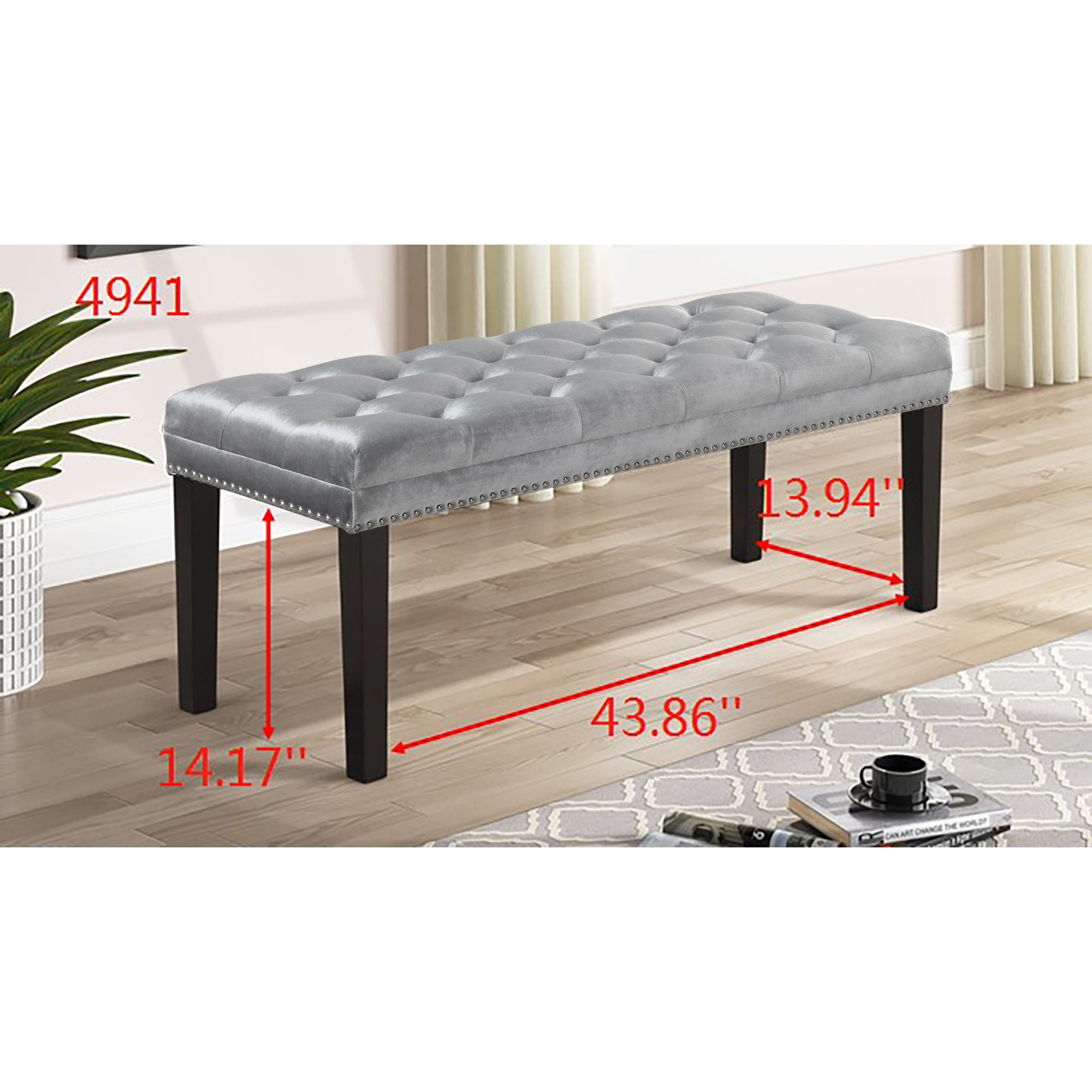 Crown Mark Hilara 2134-BENCH Transitional Dining Bench with Upholstered  Seat, Wayside Furniture & Mattress