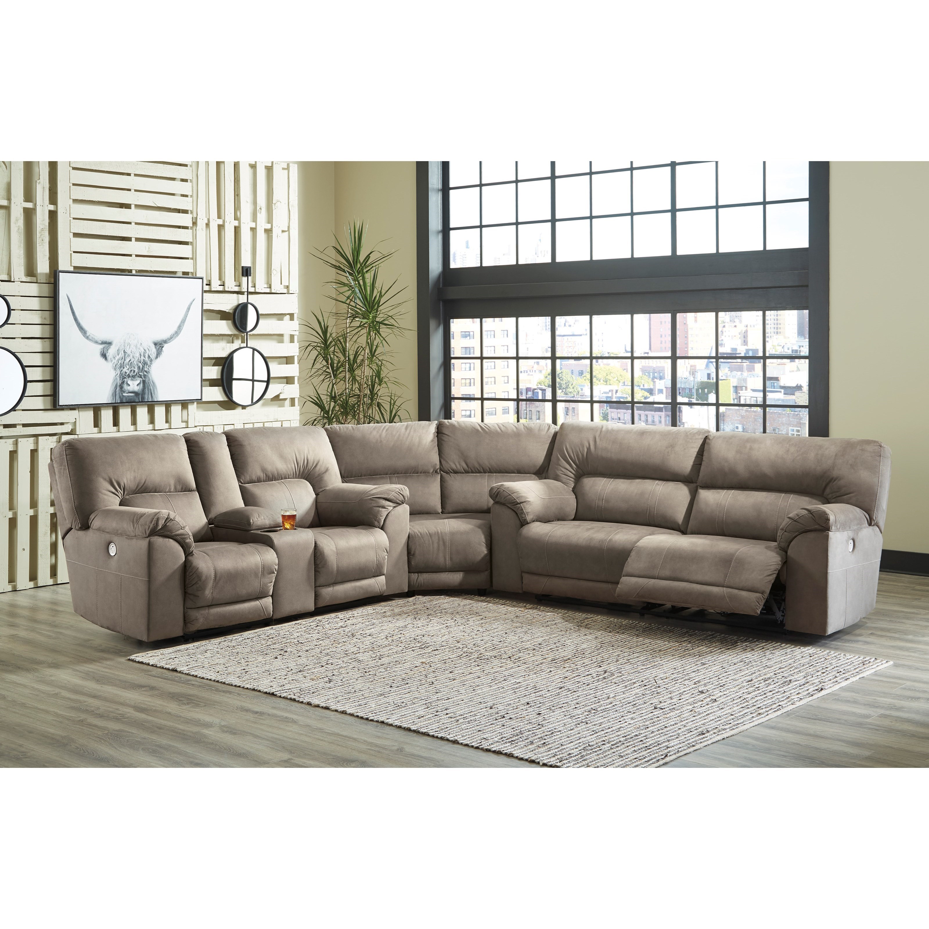 Reclining sectional with usb shop ports