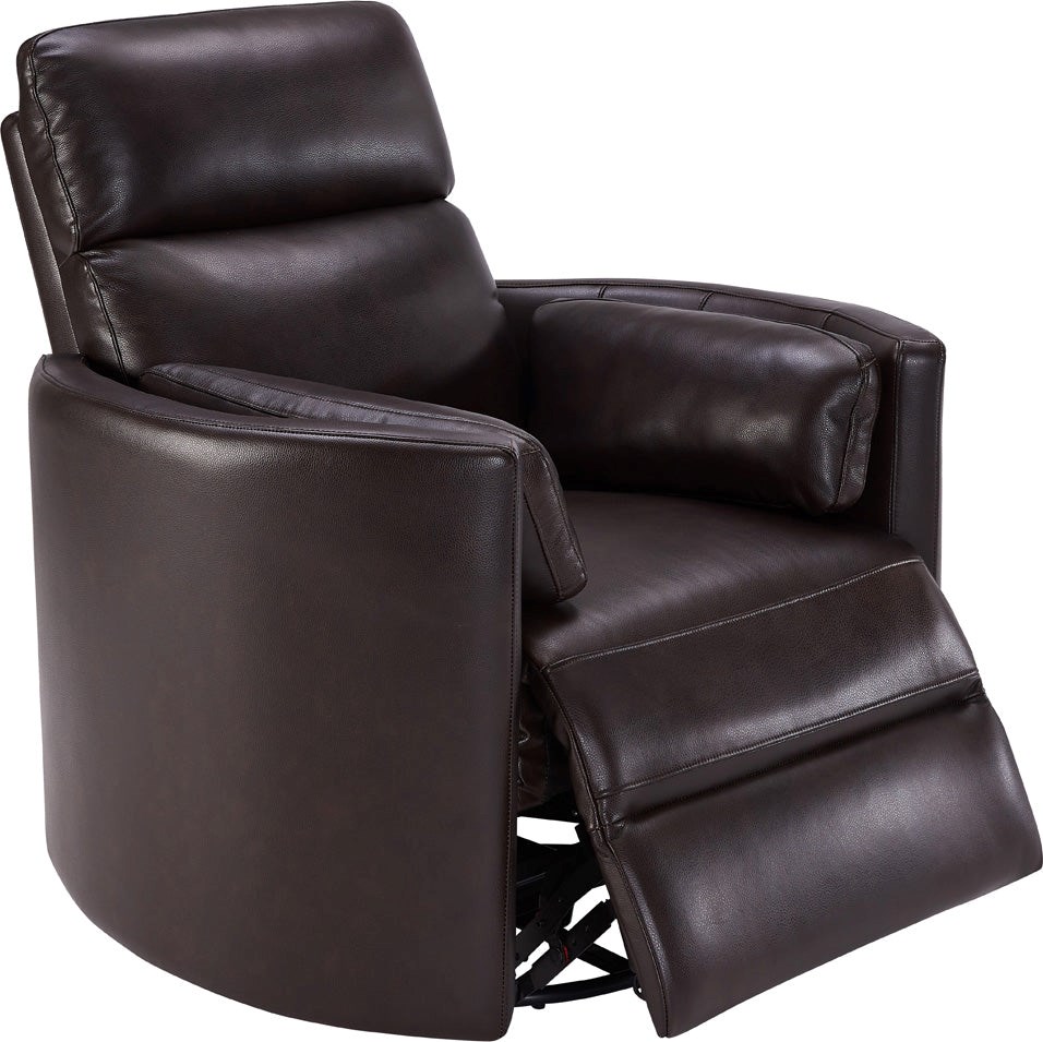 Leather power deals swivel recliner