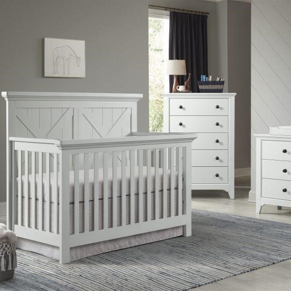 Rustic white crib outlet and dresser