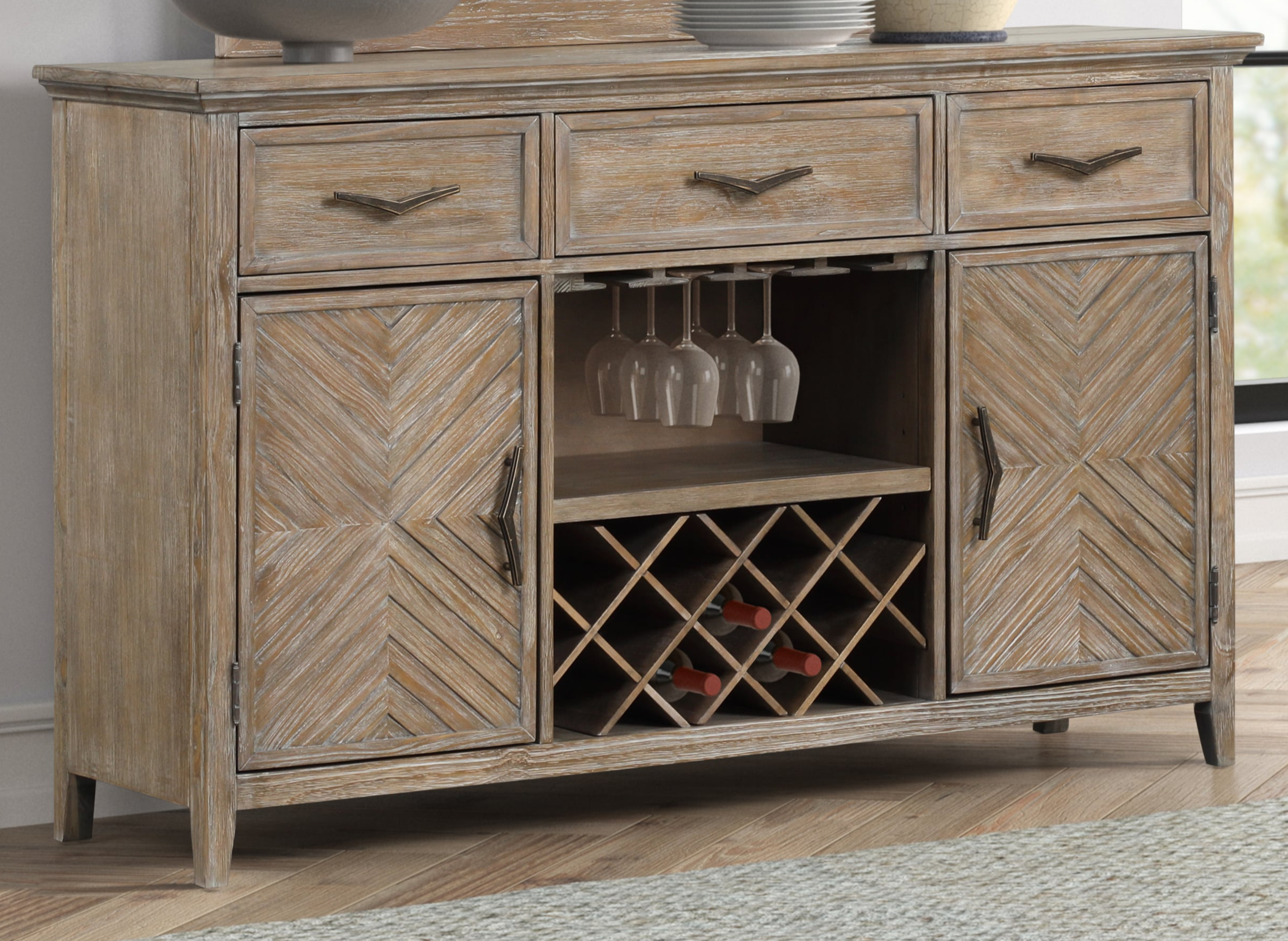 Dining server discount with wine rack