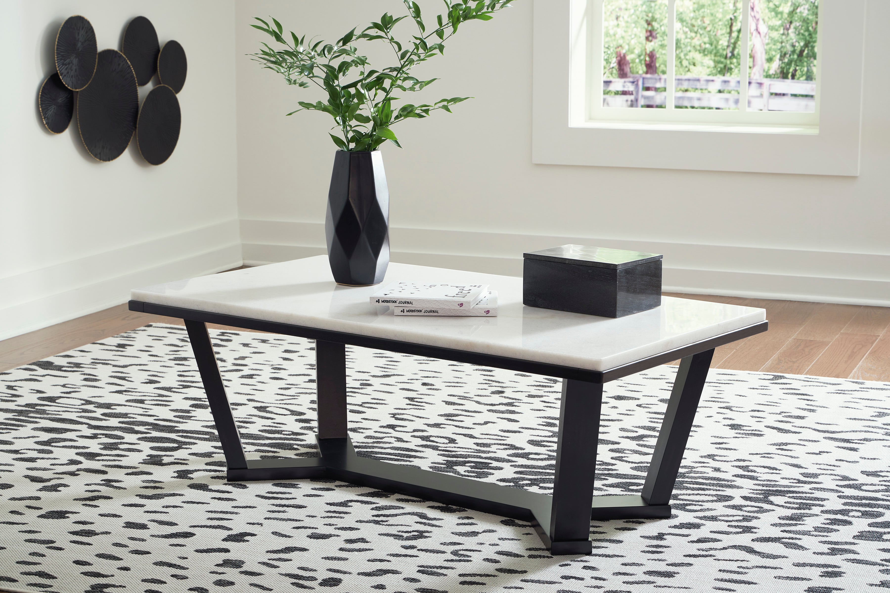 White marble discount coffee table set