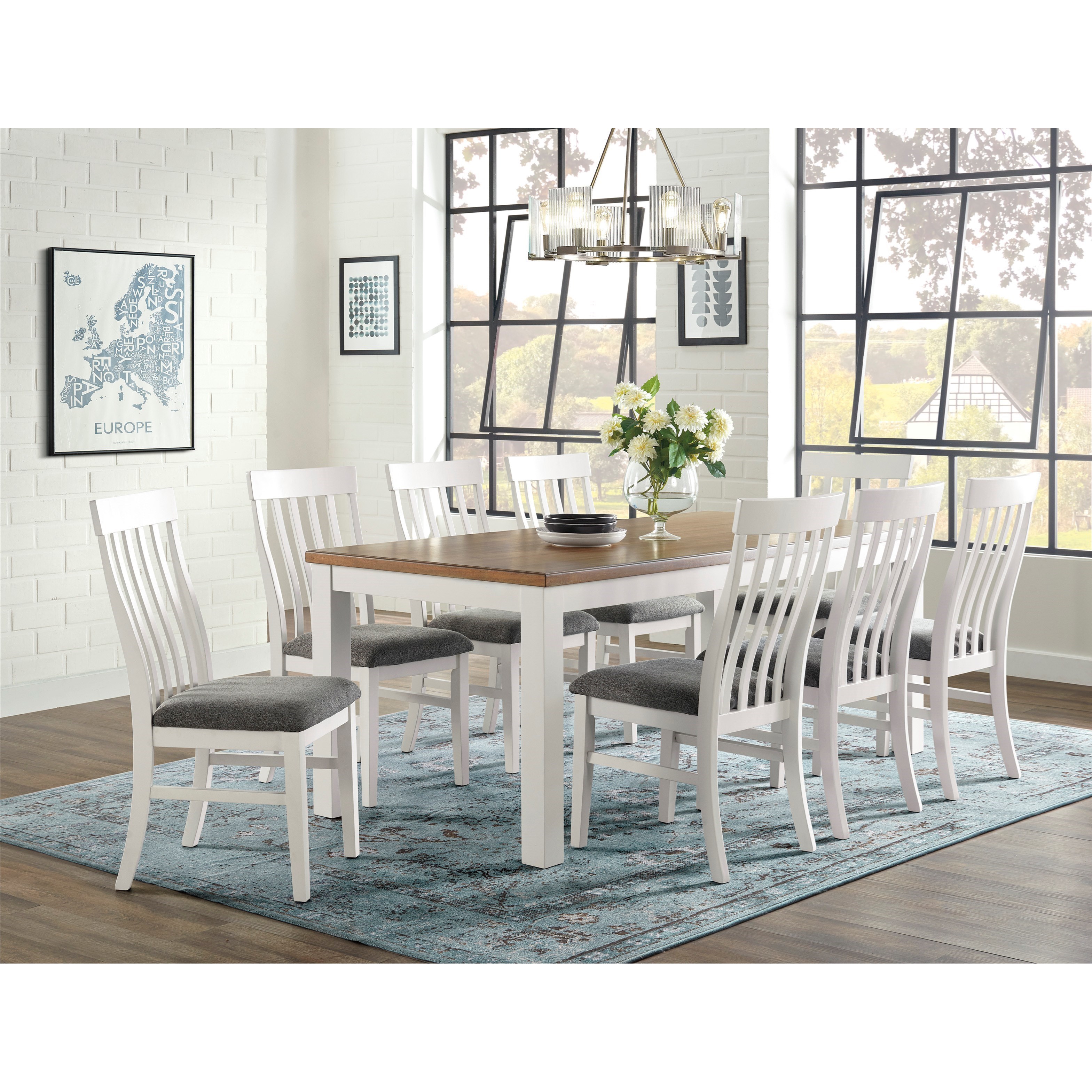 9 piece discount glass dining set