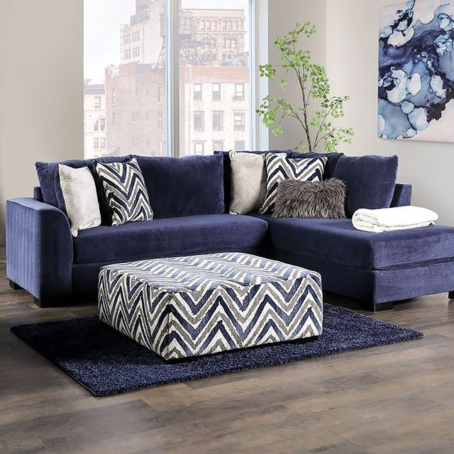 Navy blue sectional sofa with deals chaise