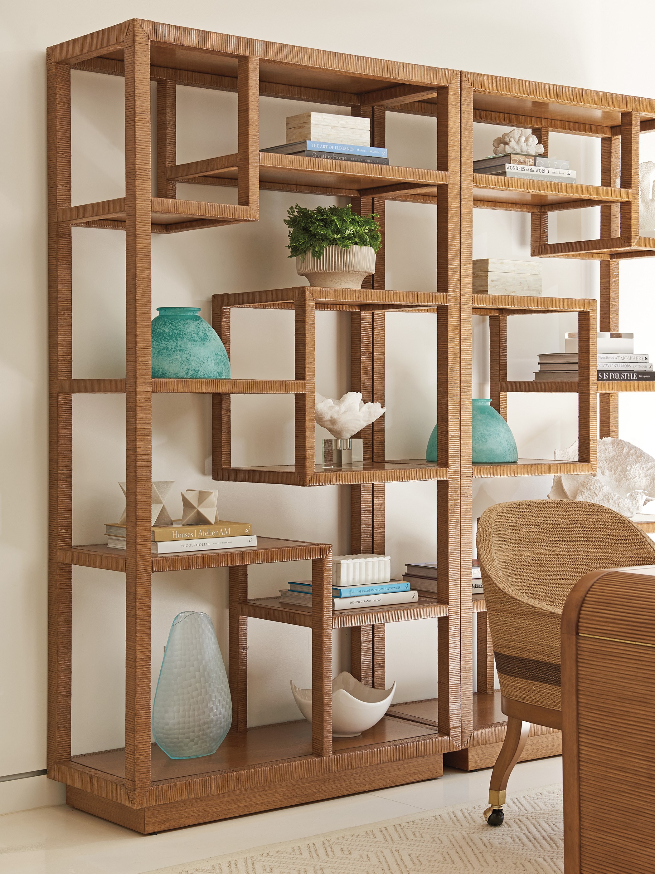 Tommy Bahama Home Palm Desert 575-990-WO Bryce Raffia Etagere