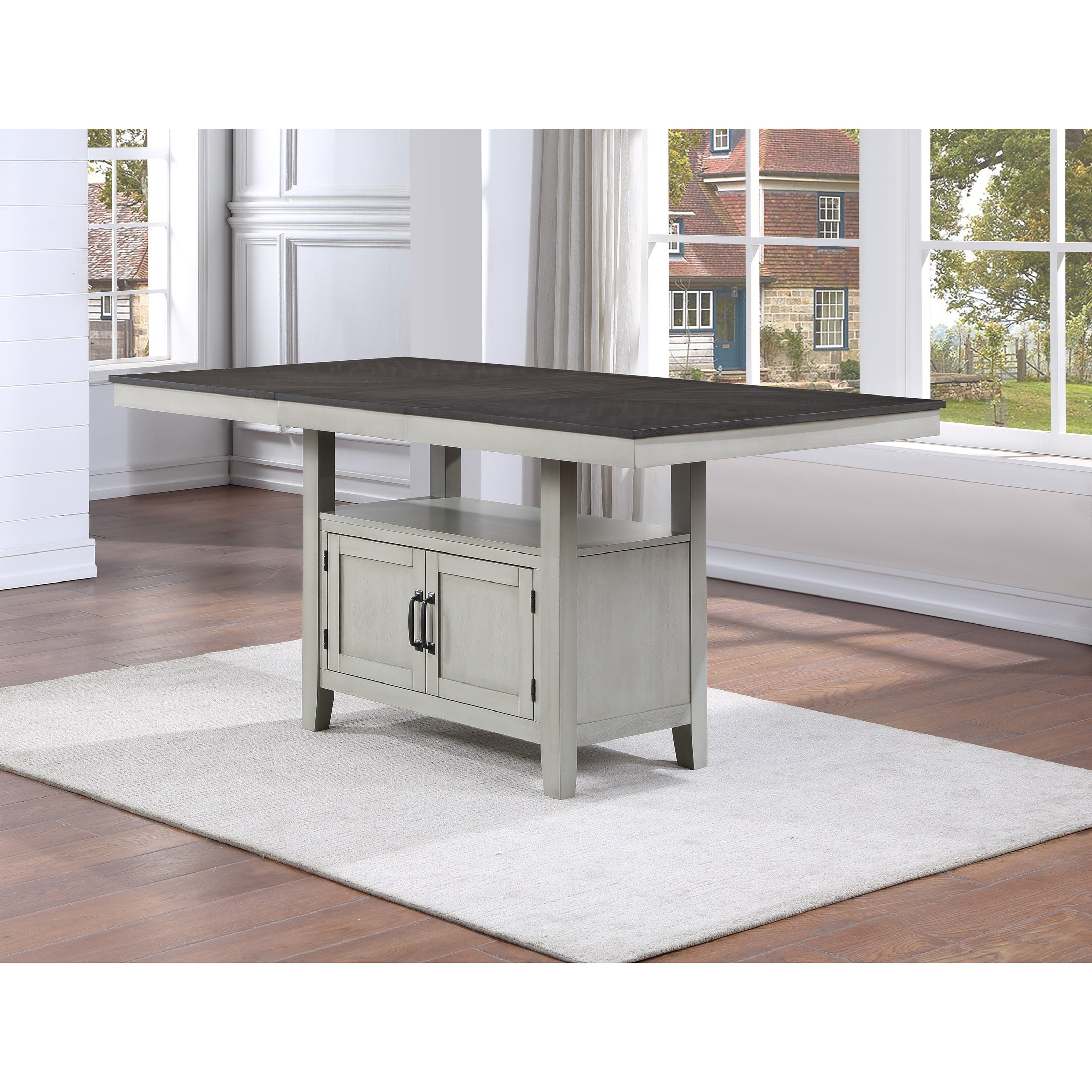 White kitchen discount table with storage