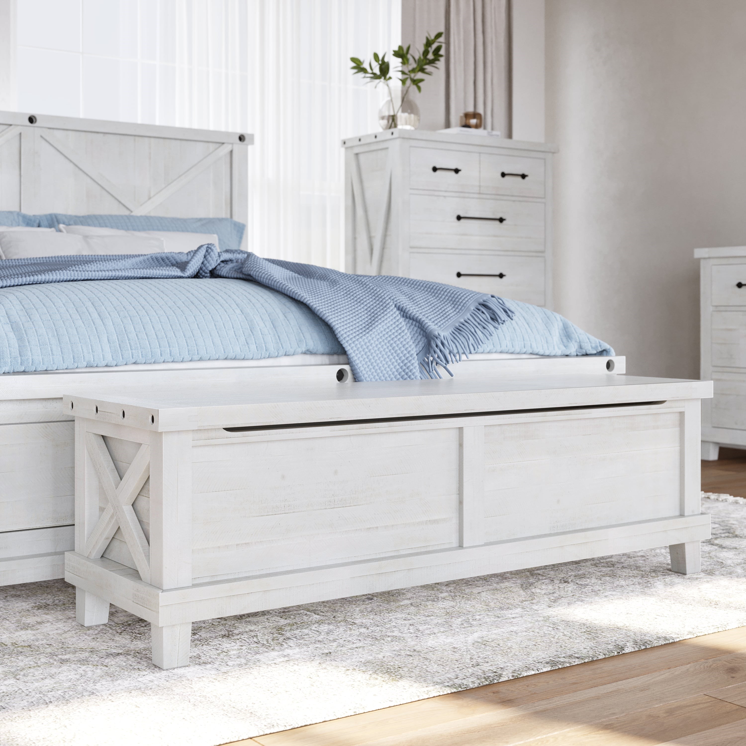 White wood 2024 blanket box