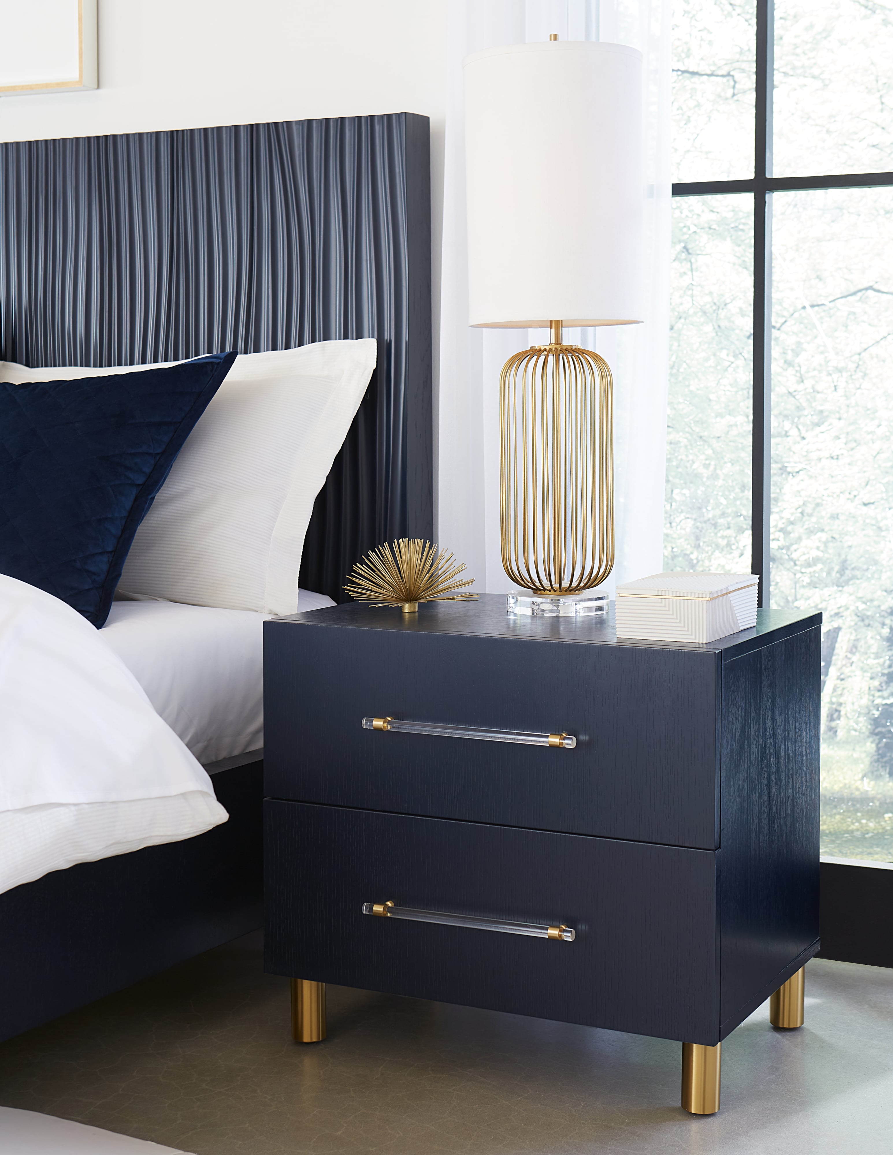 Navy dresser and nightstand best sale