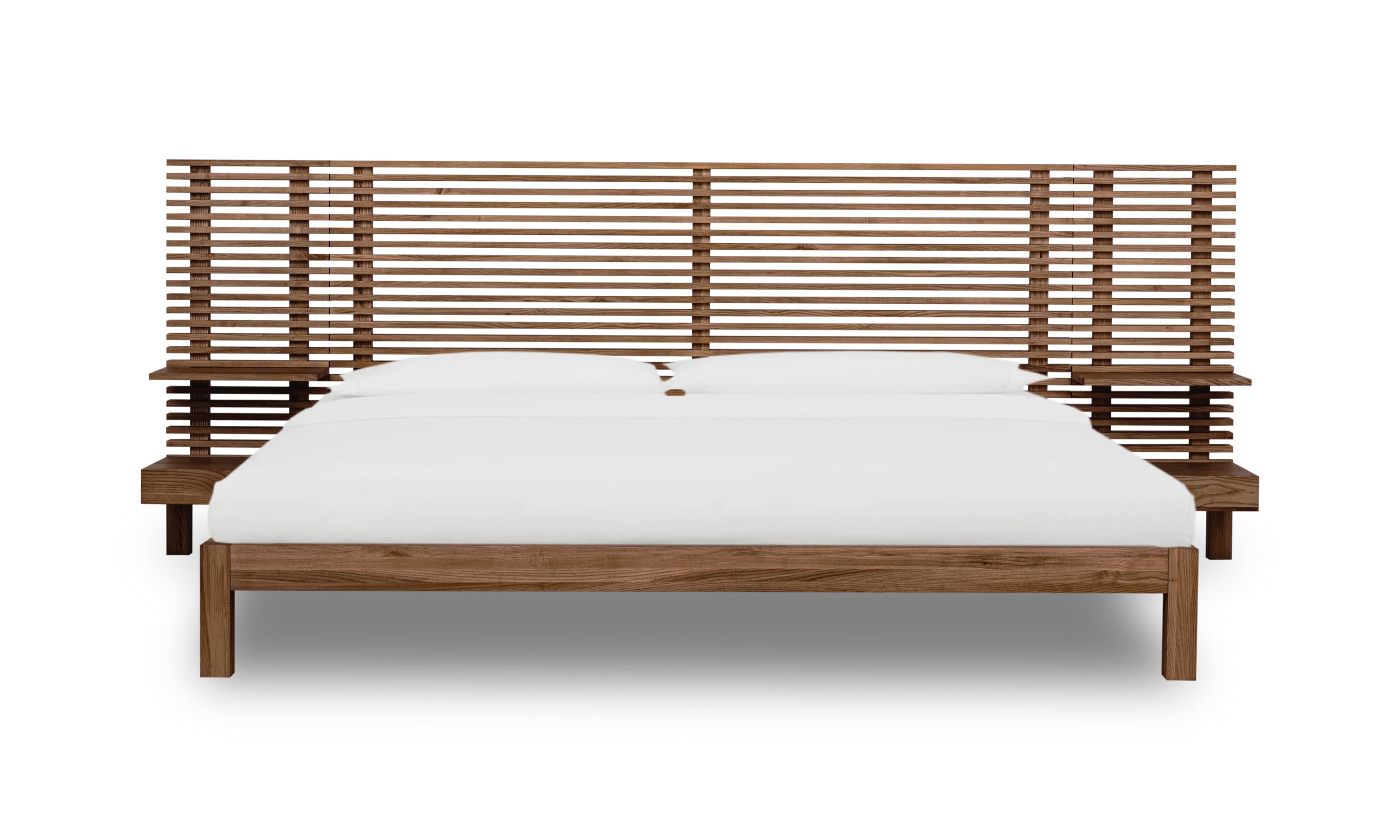 Tanner QPUAH7 King Wall Bed with Integrated Nightstands in Roux 