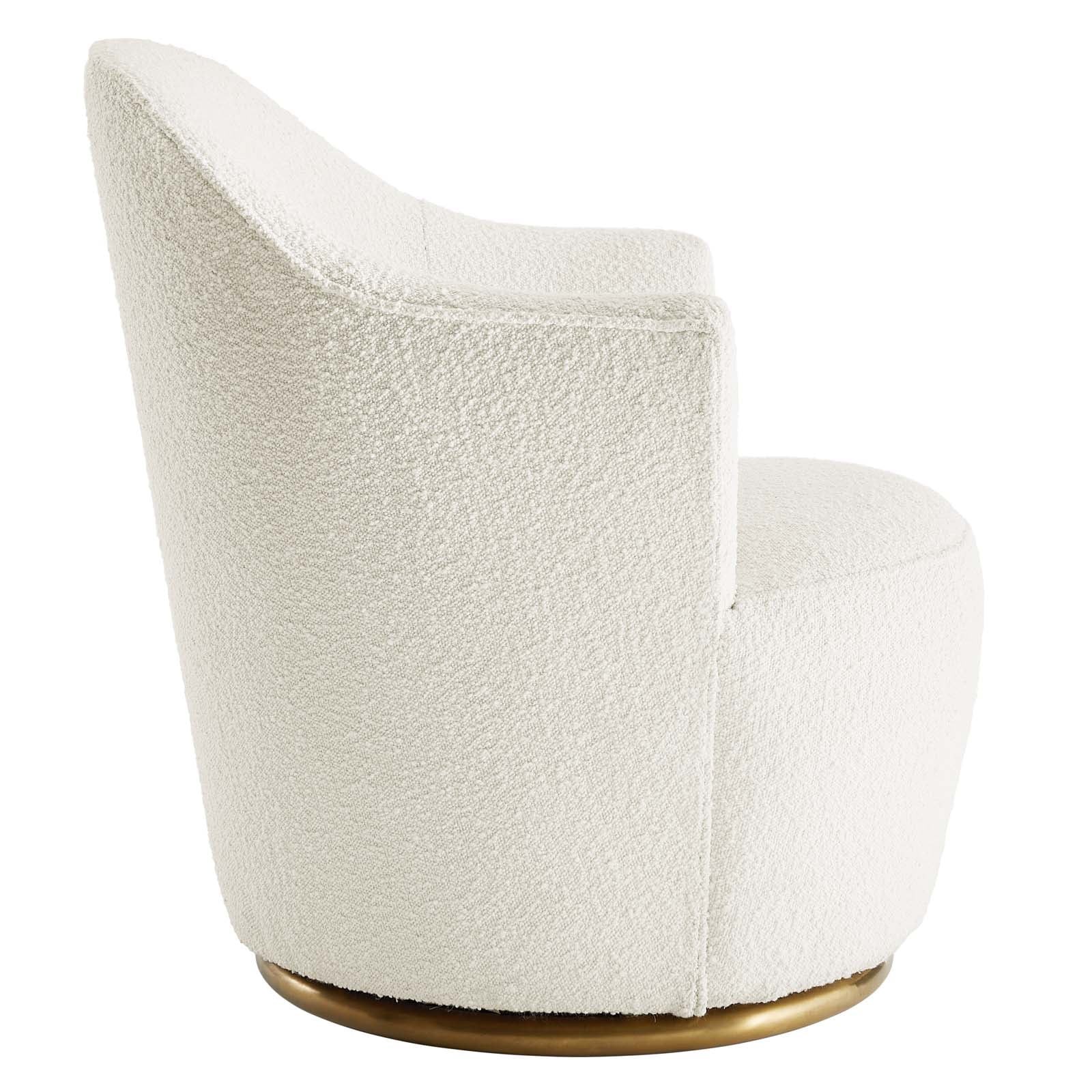 Modway Nora EEI 5311 WHI Nora Boucle Upholstered Swivel Chair Value City Furniture Uph Upholstered Chairs