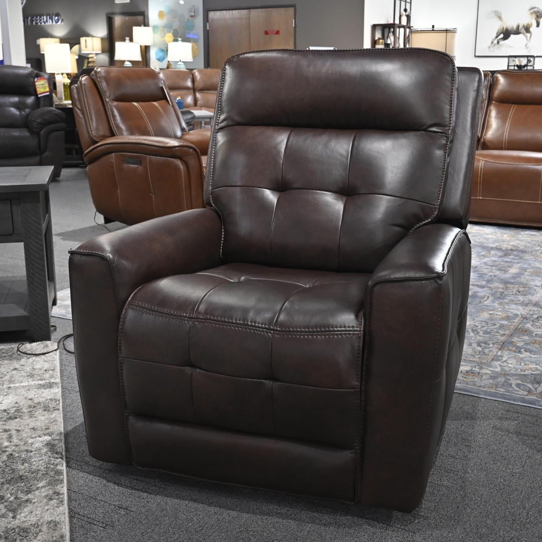Abbyson rochester leather power swivel glider recliner
