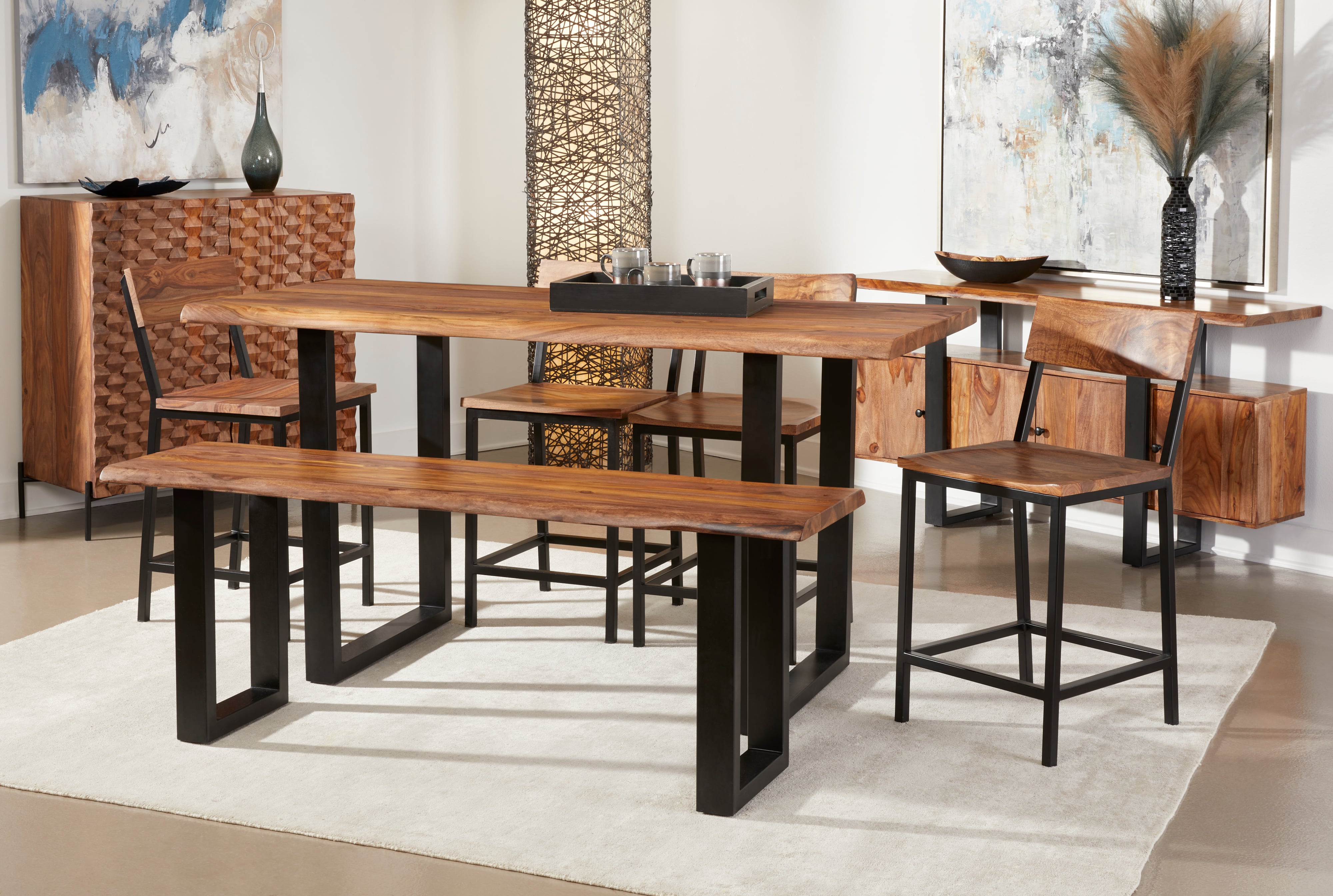 Live edge counter height deals dining table