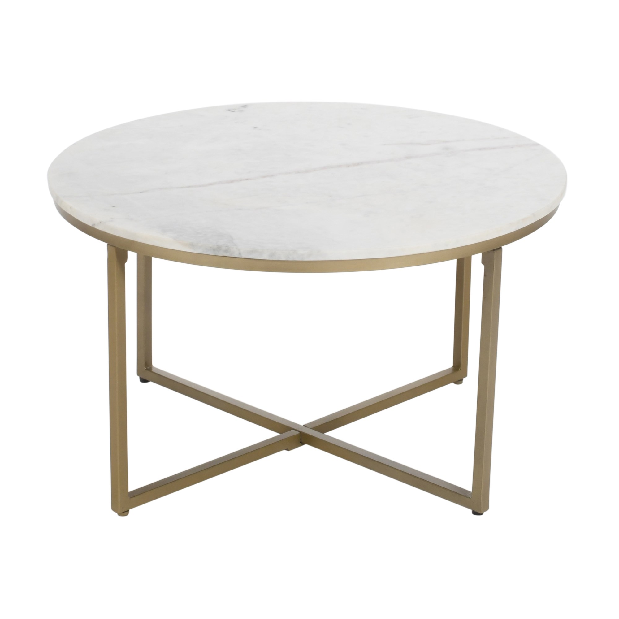 Coast2Coast Home Riley 73324 Glam Marble Round Coffee Table with Gold ...