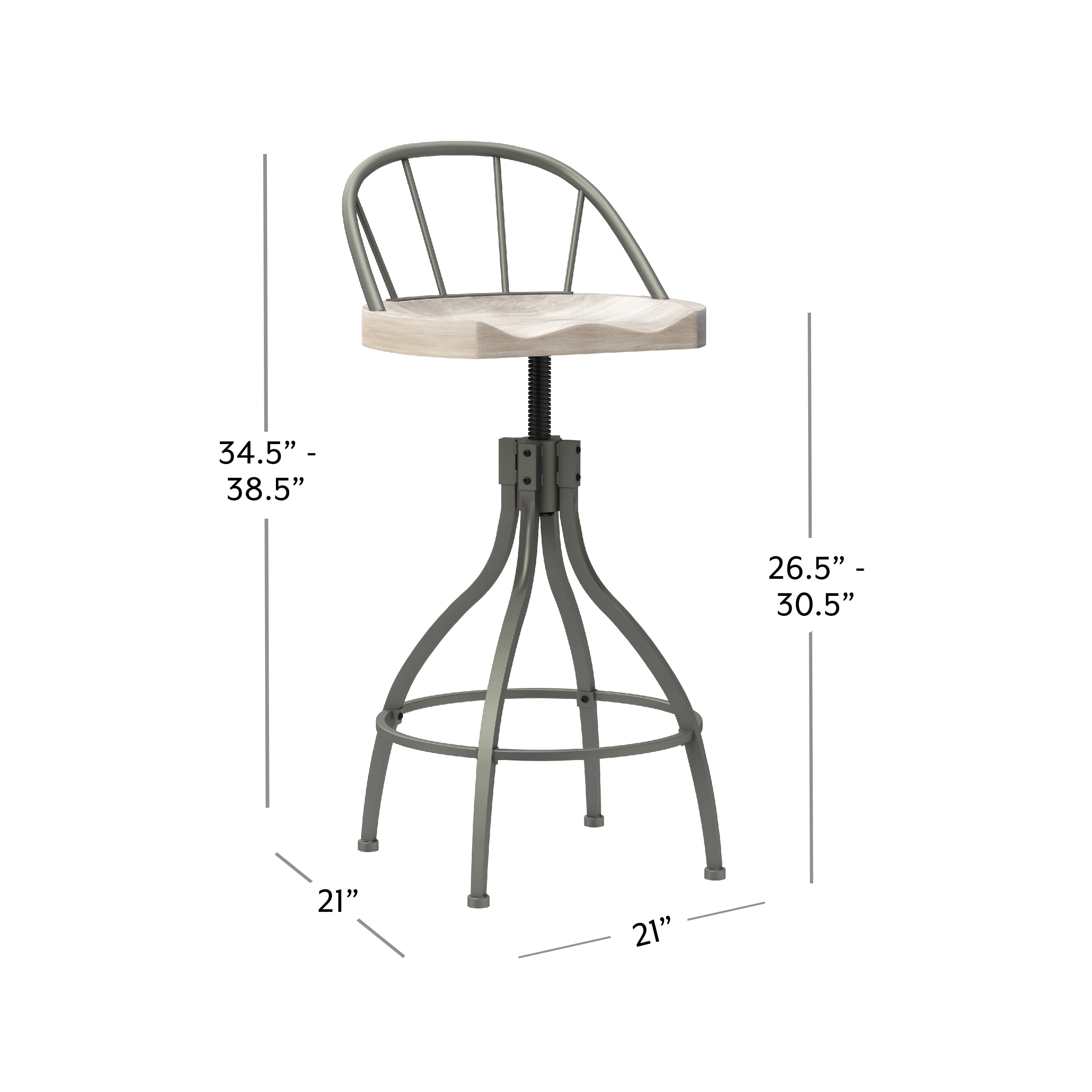 Worland adjustable discount swivel backless stool