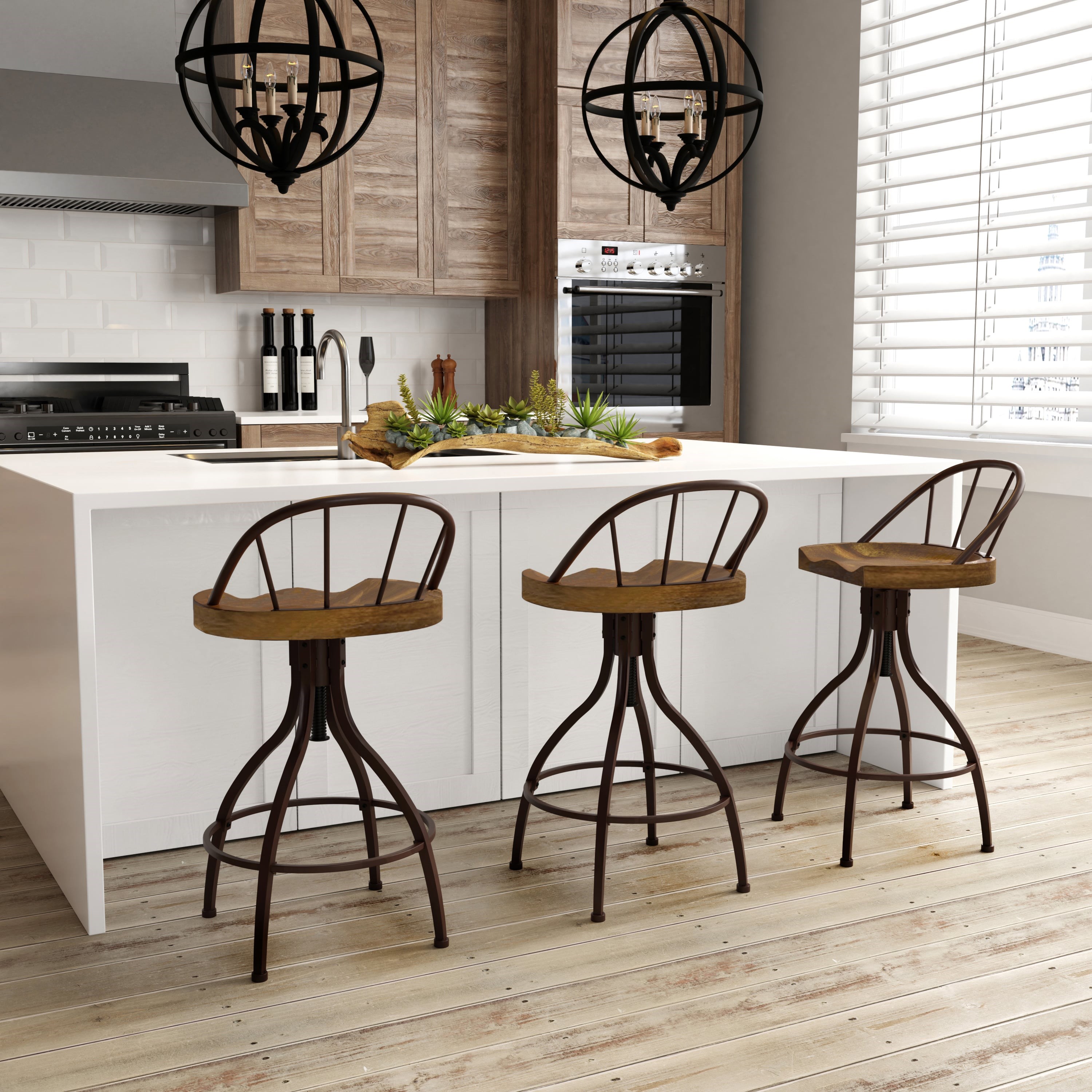 Adjustable farmhouse deals bar stools