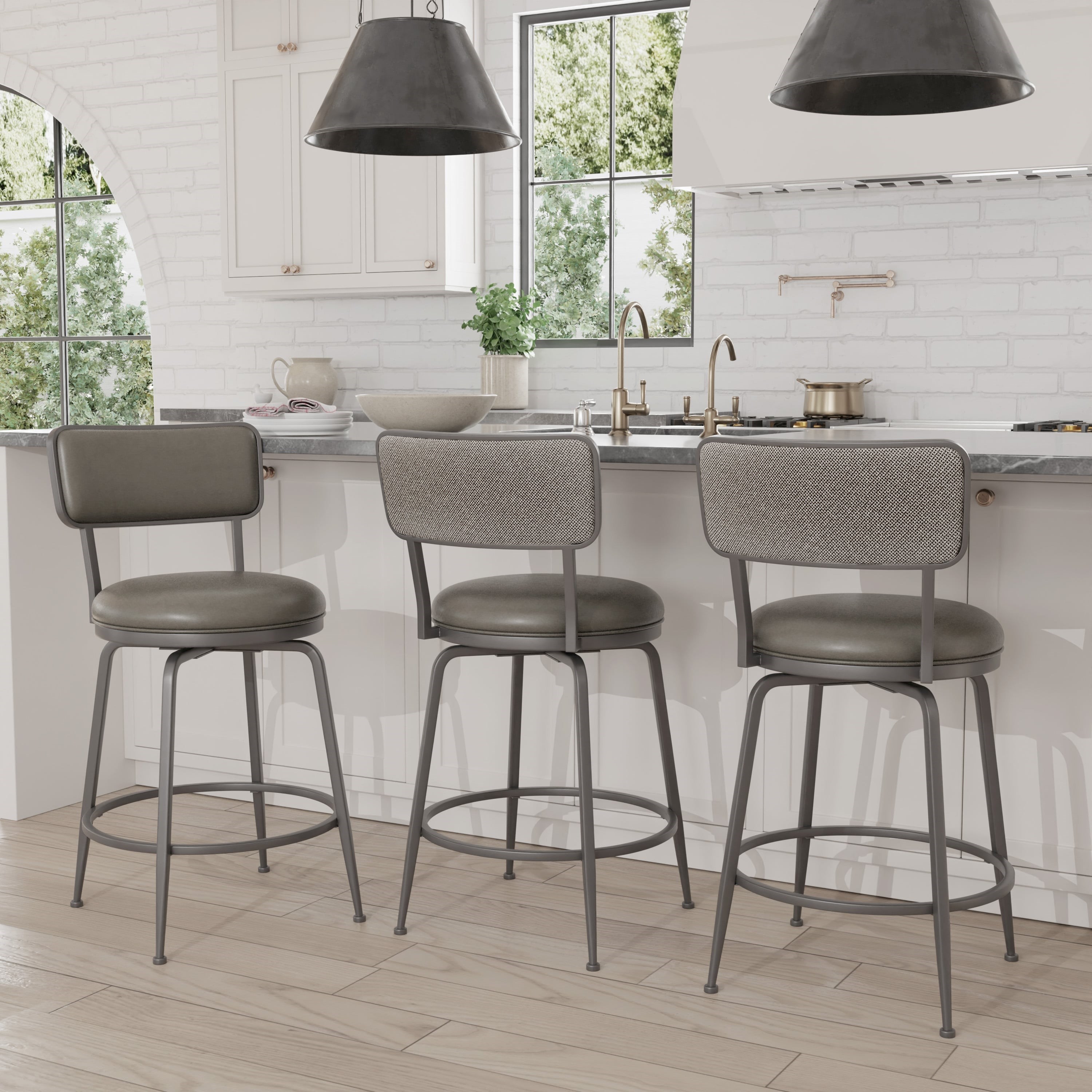 Hillsdale Baltimore 5338-826 Contemporary Swivel Counter Stool With ...