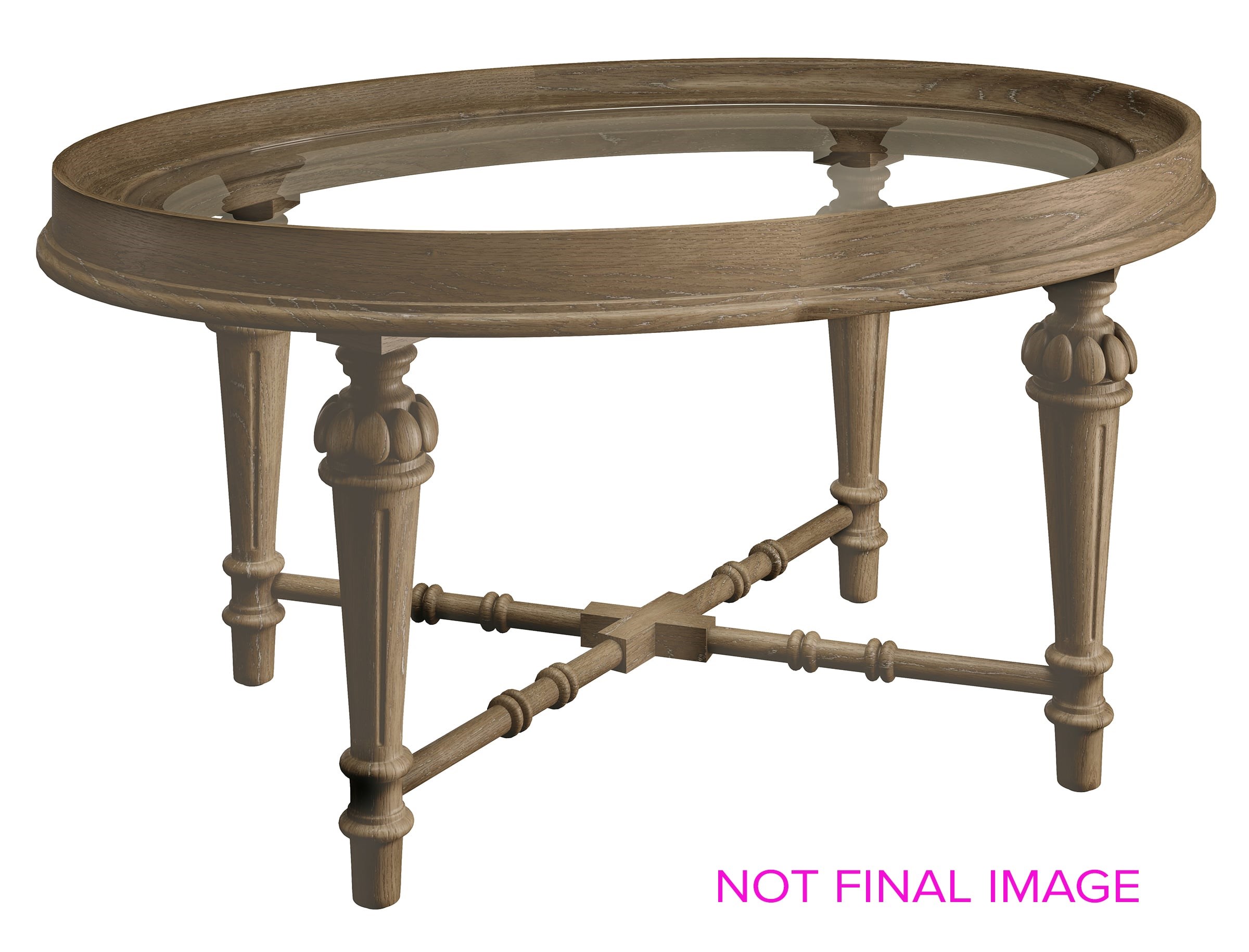 Hekman Chateaux 26201 Traditional Oval Coffee Table With Glass Top ...