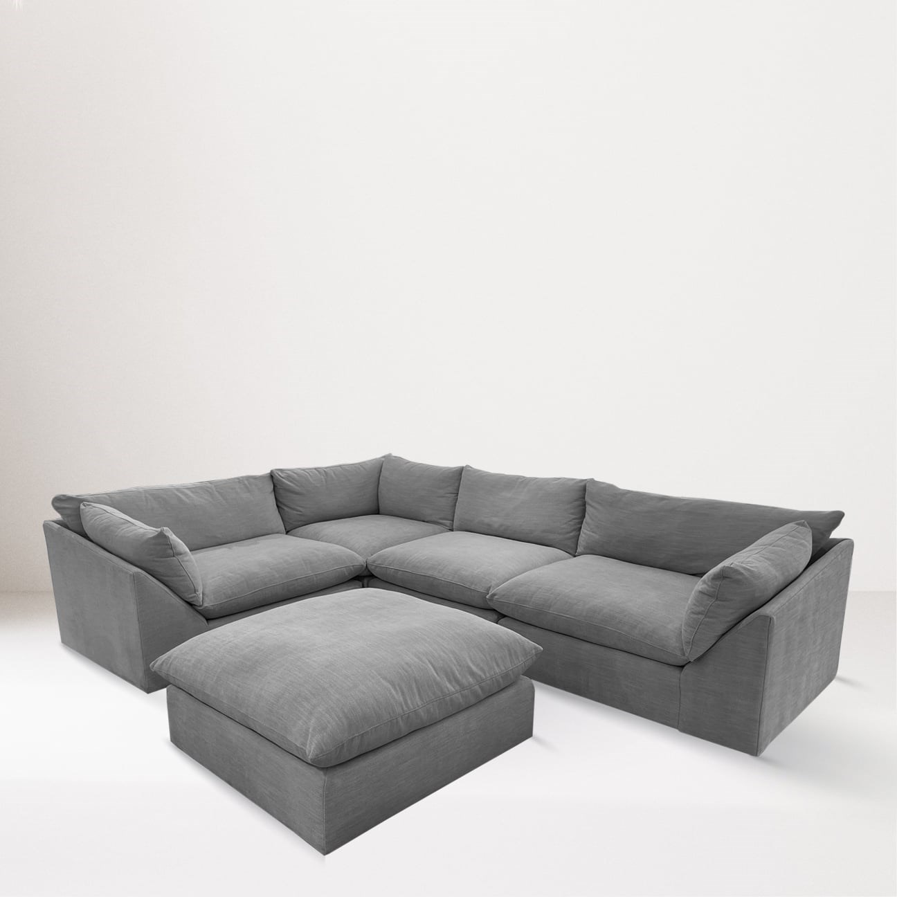 Dream gray modular 5 store piece sectional