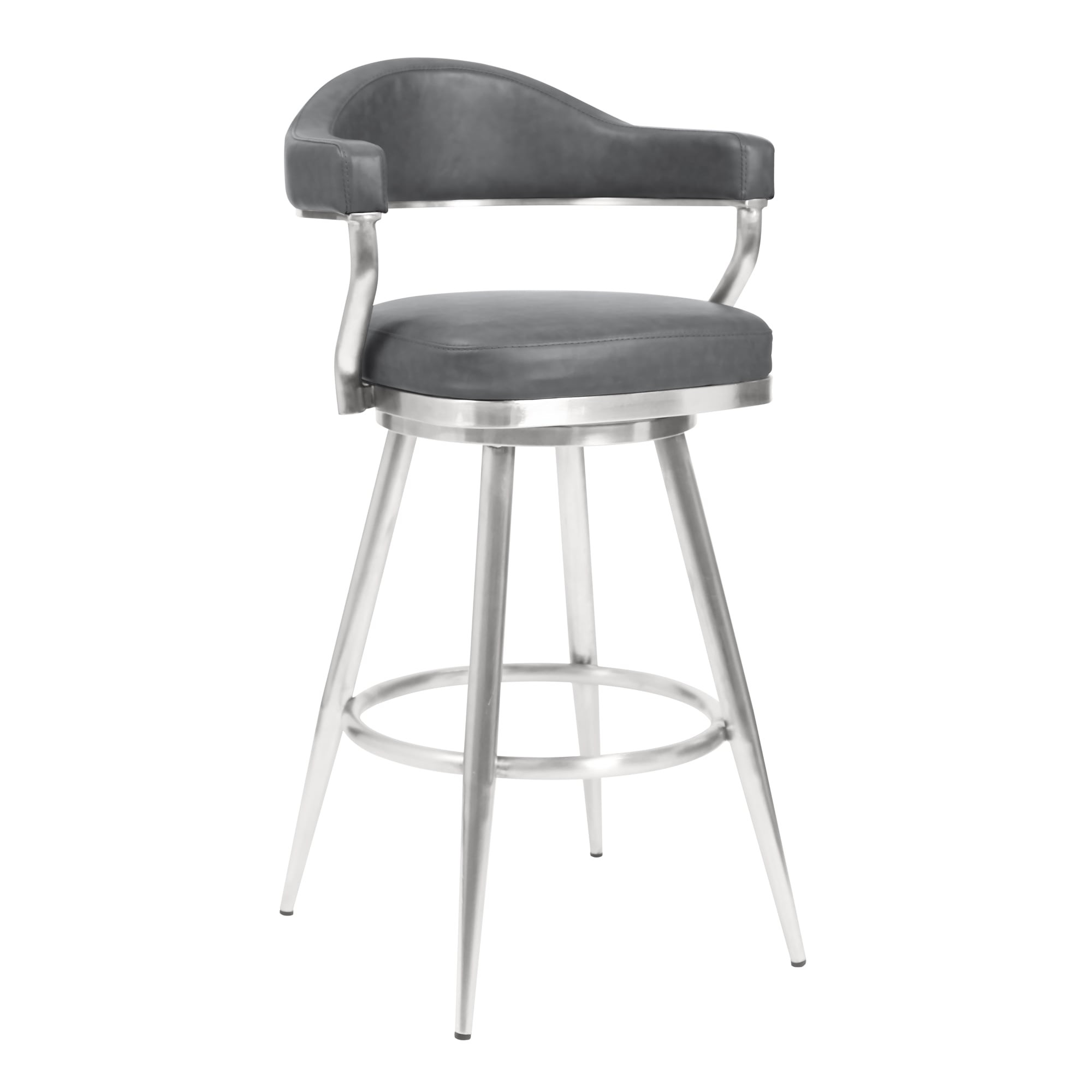 Brushed stainless steel clearance swivel bar stools