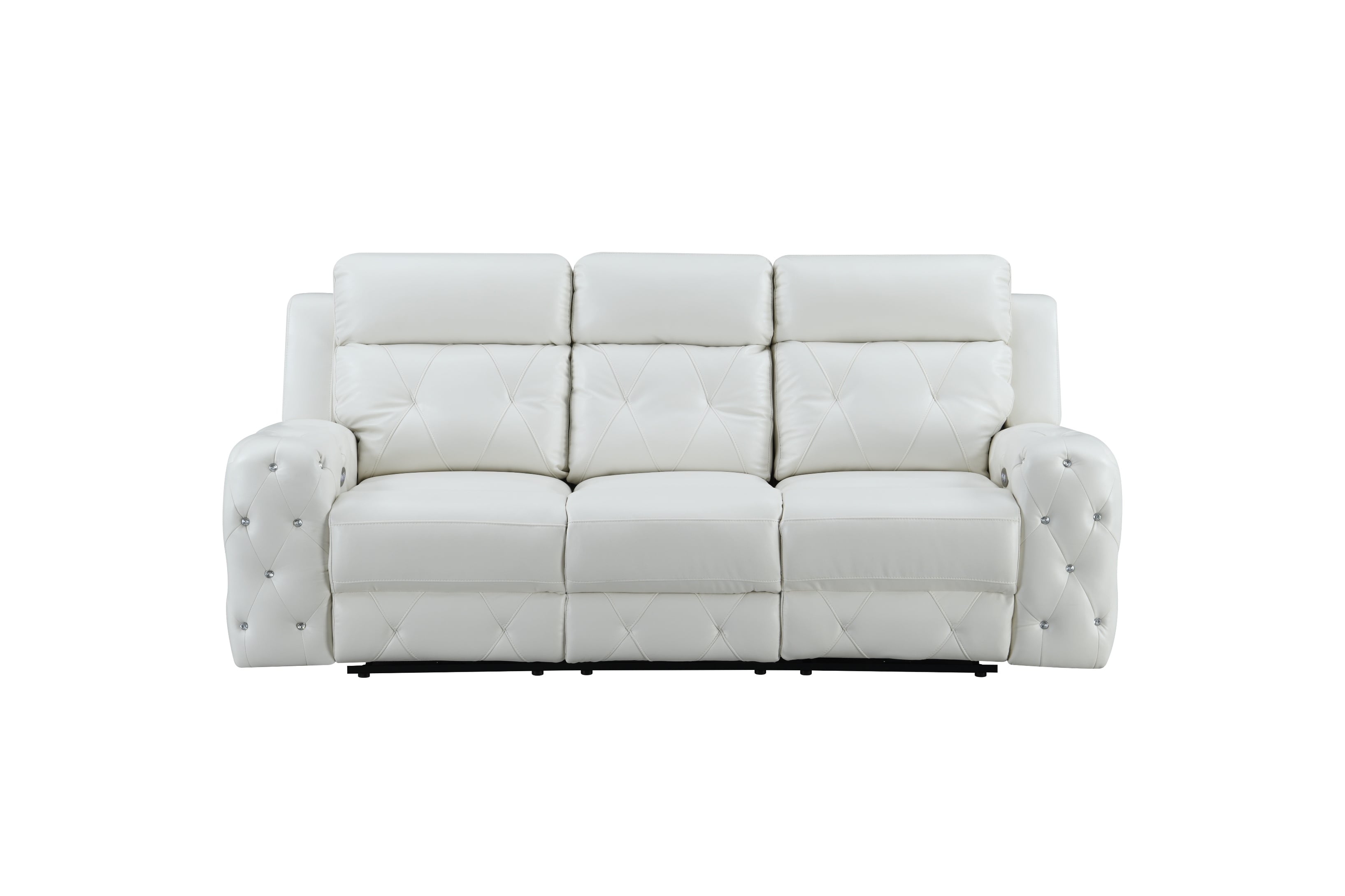 White leather reclining couch hot sale