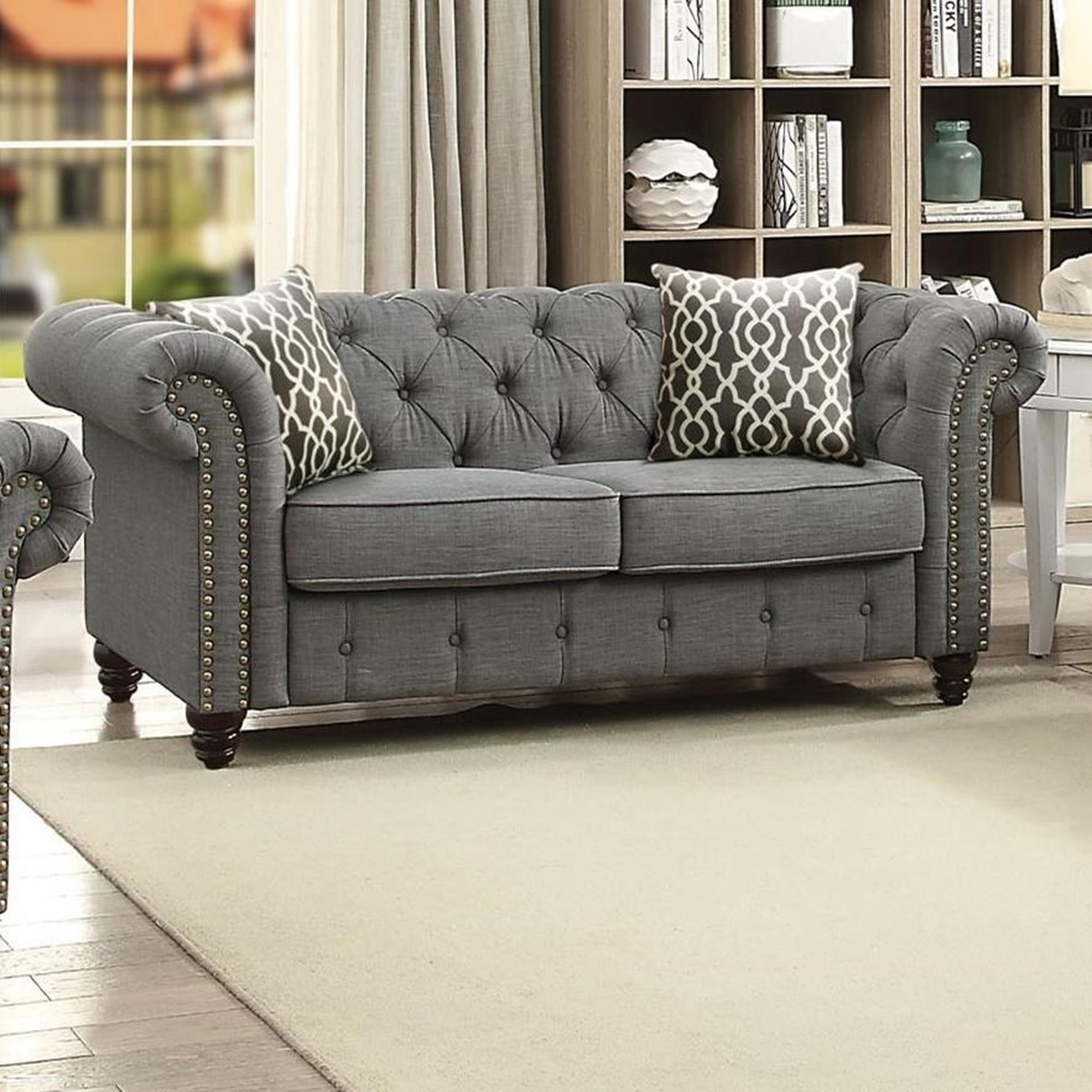 Acme Furniture Aurelia 52426 Loveseats Transitional | | High Del Sol with Furniture Tufting Loveseat Back