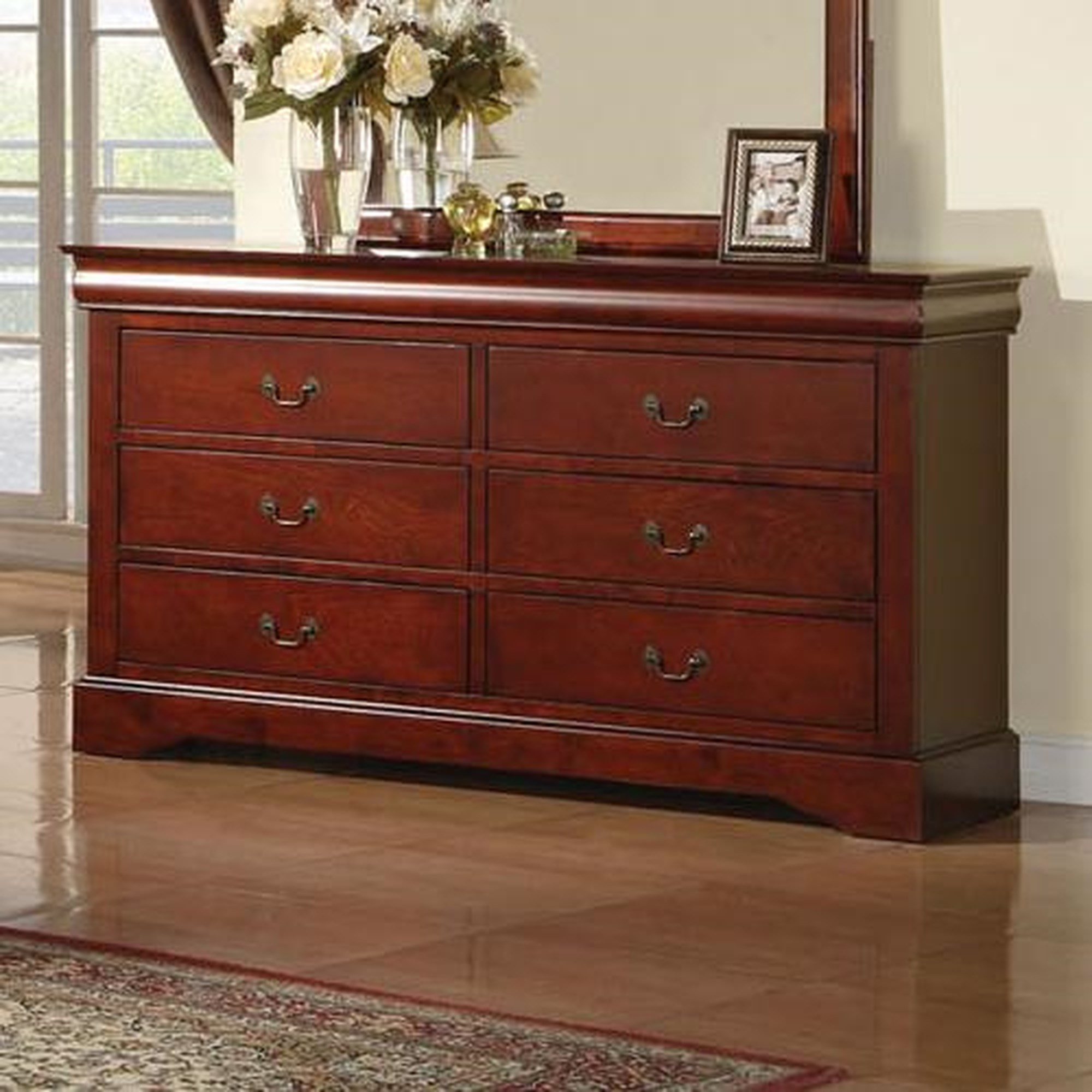  Acme Louis Philippe Eastern King Bed in Cherry : Home & Kitchen