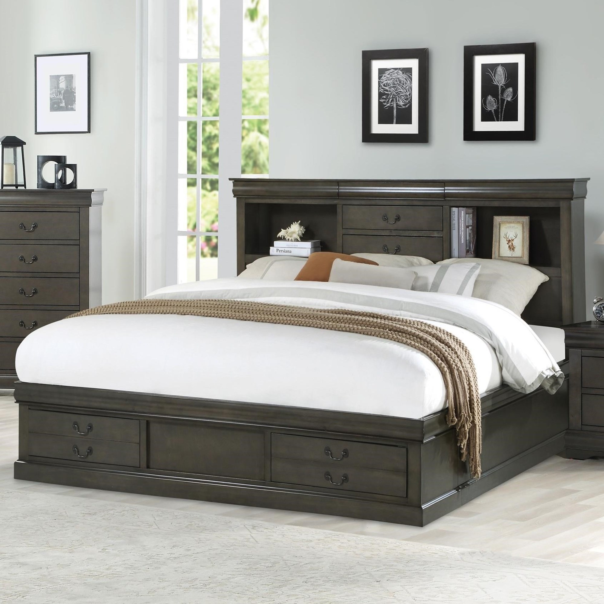 Acme Louis Philippe Black Eastern King Bed