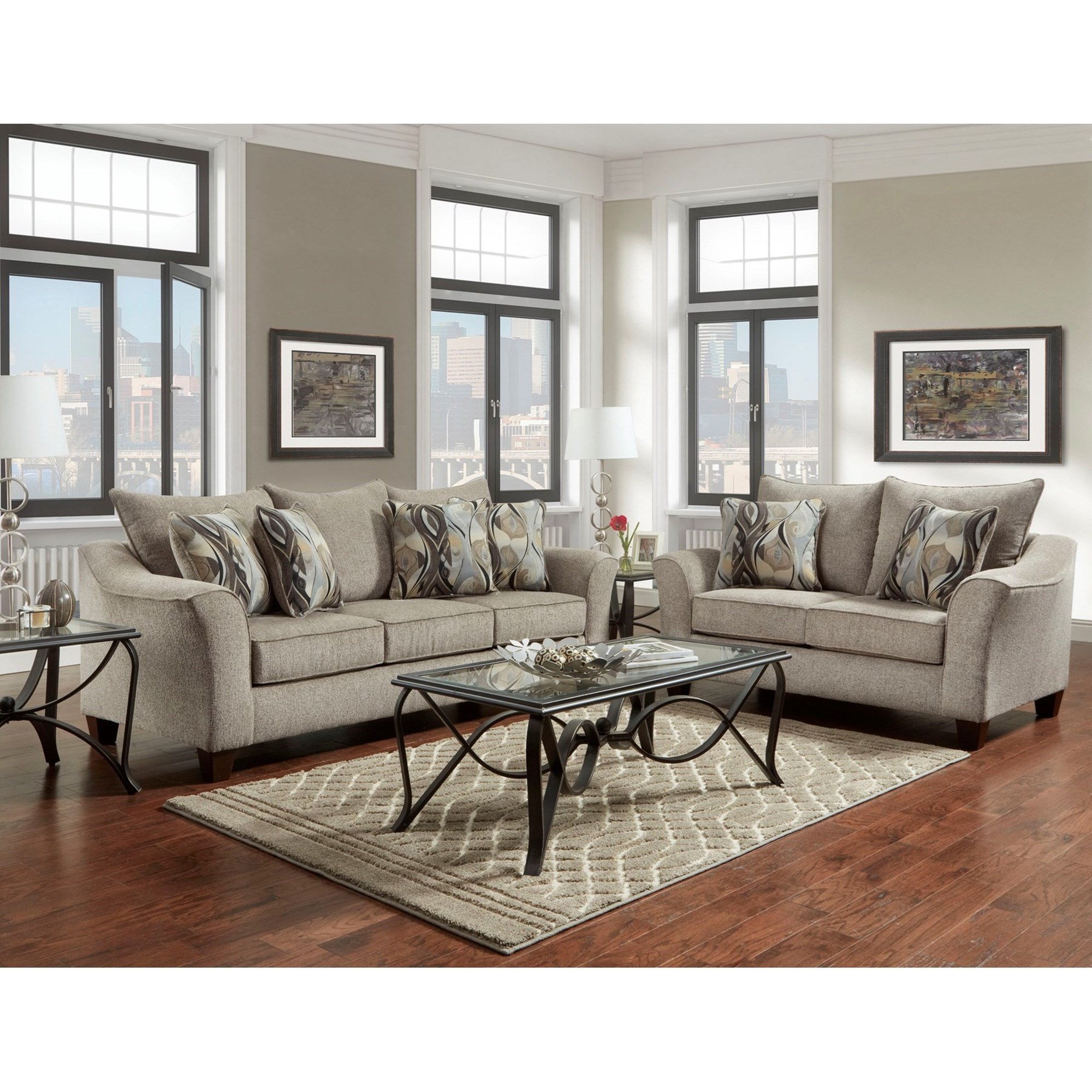 Affordable Furniture Marcey Nickel 2-Piece Sectional