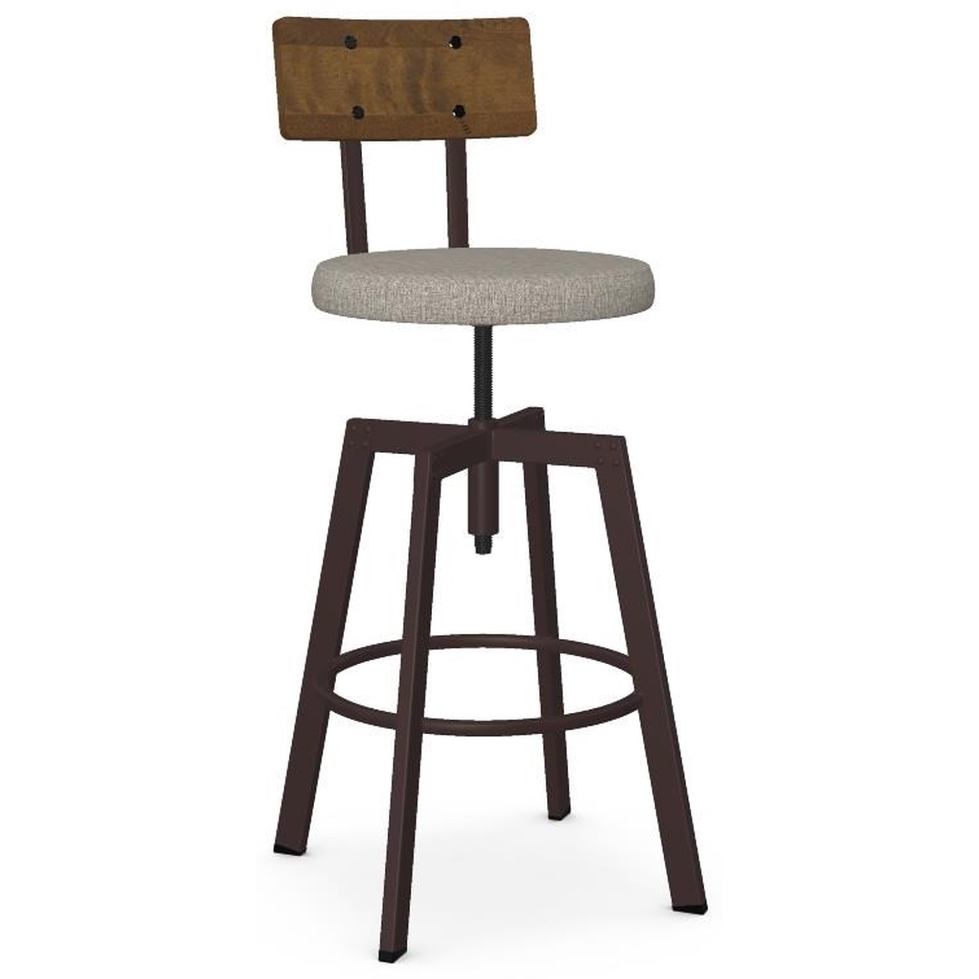 Amisco's Uplift Adjustable Screw Stool with Low Back • Barstool Comforts
