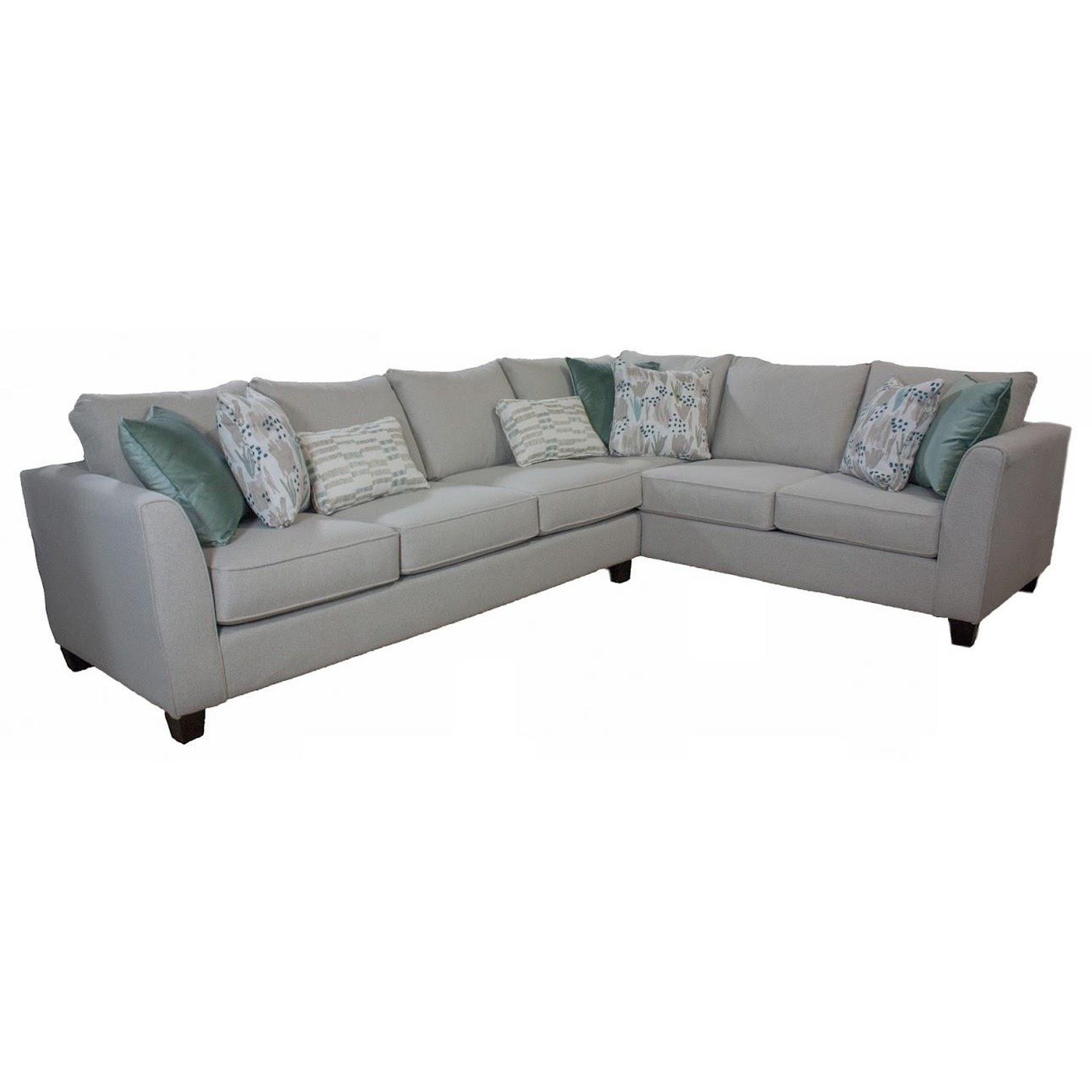 Fusion Furniture 28 WENDY LINEN 28-31L/33R-WENDYLINE 2 Piece Sectional with  Flare Tapered Arms, Esprit Decor Home Furnishings