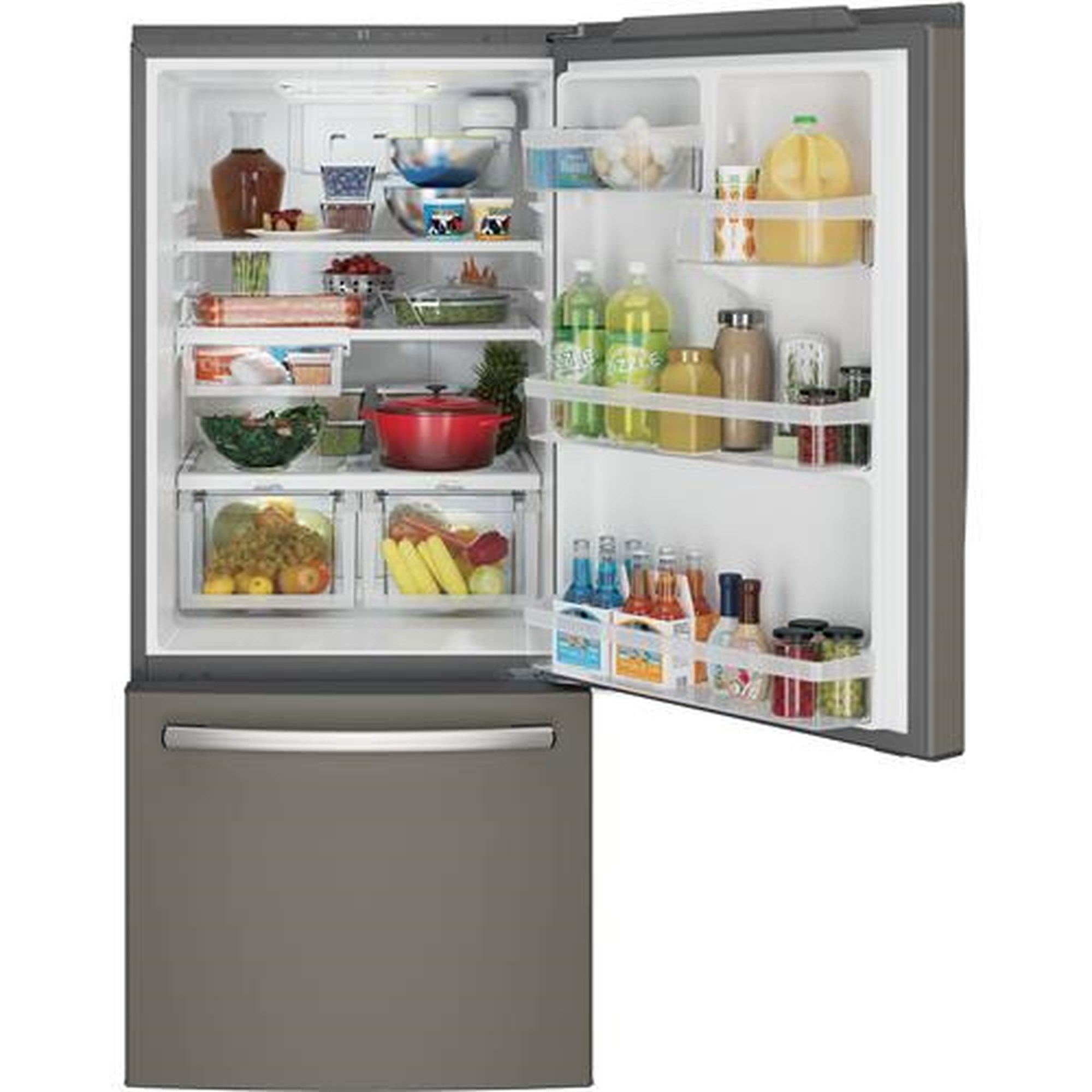 GE Appliances GDE21EMKES GE® Series ENERGY STAR® 20.9 Cu. Ft. Bottom  Freezer Refrigerator, Furniture and ApplianceMart