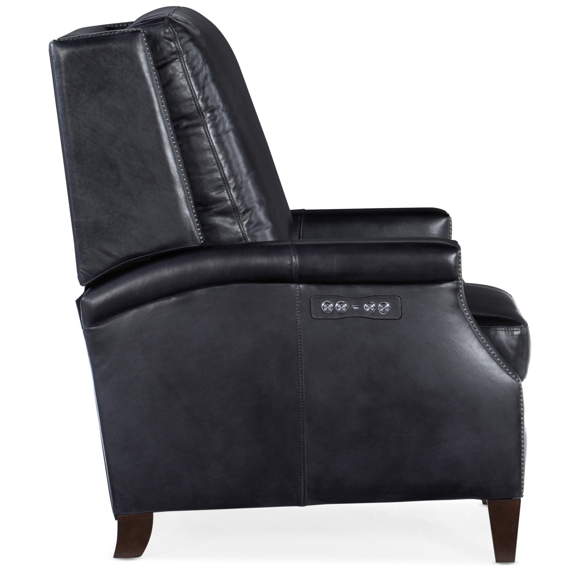 Hooker Furniture Collin 725902417 Transitional Power Leather Recliner with  Power Headrest, Belfort Furniture
