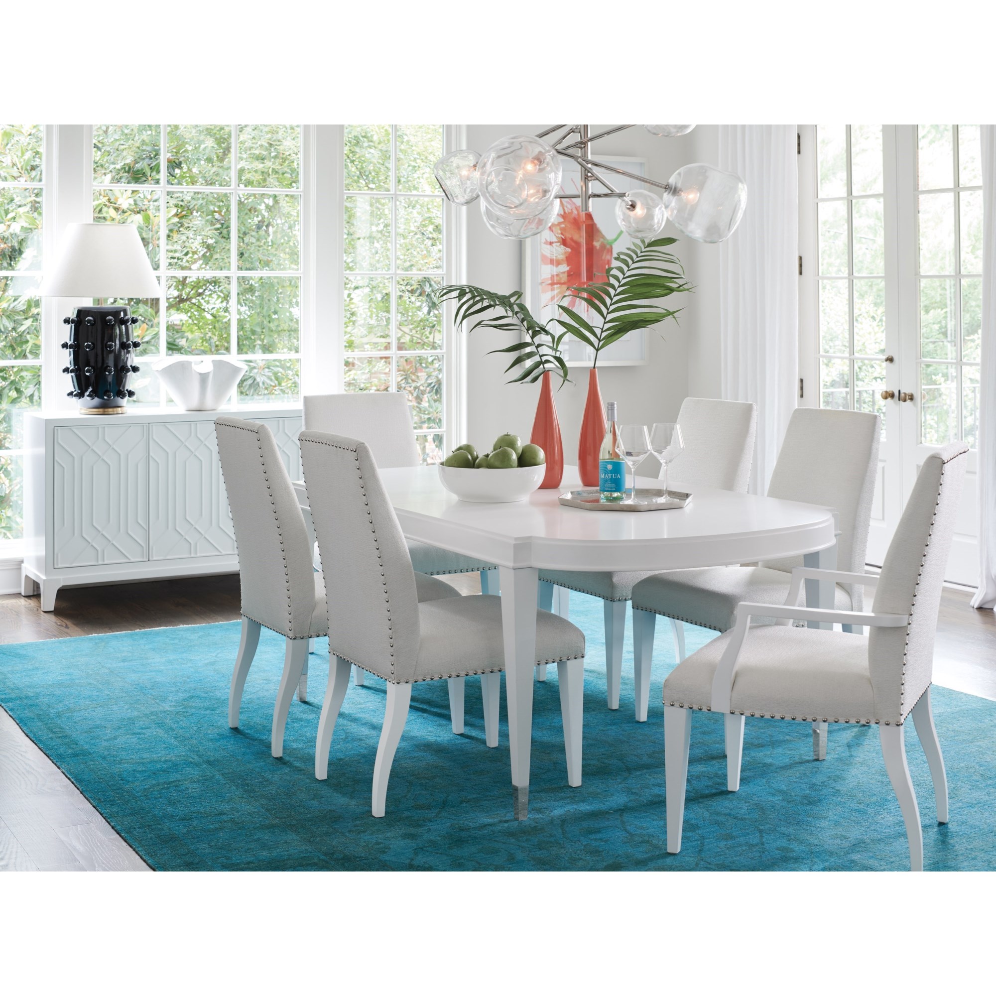 Lexington Avondale 415-877+2X881-01+4X880-01 7 Piece Dining Set with Vernon  Hills Oval Table with Leaves, Belfort Furniture