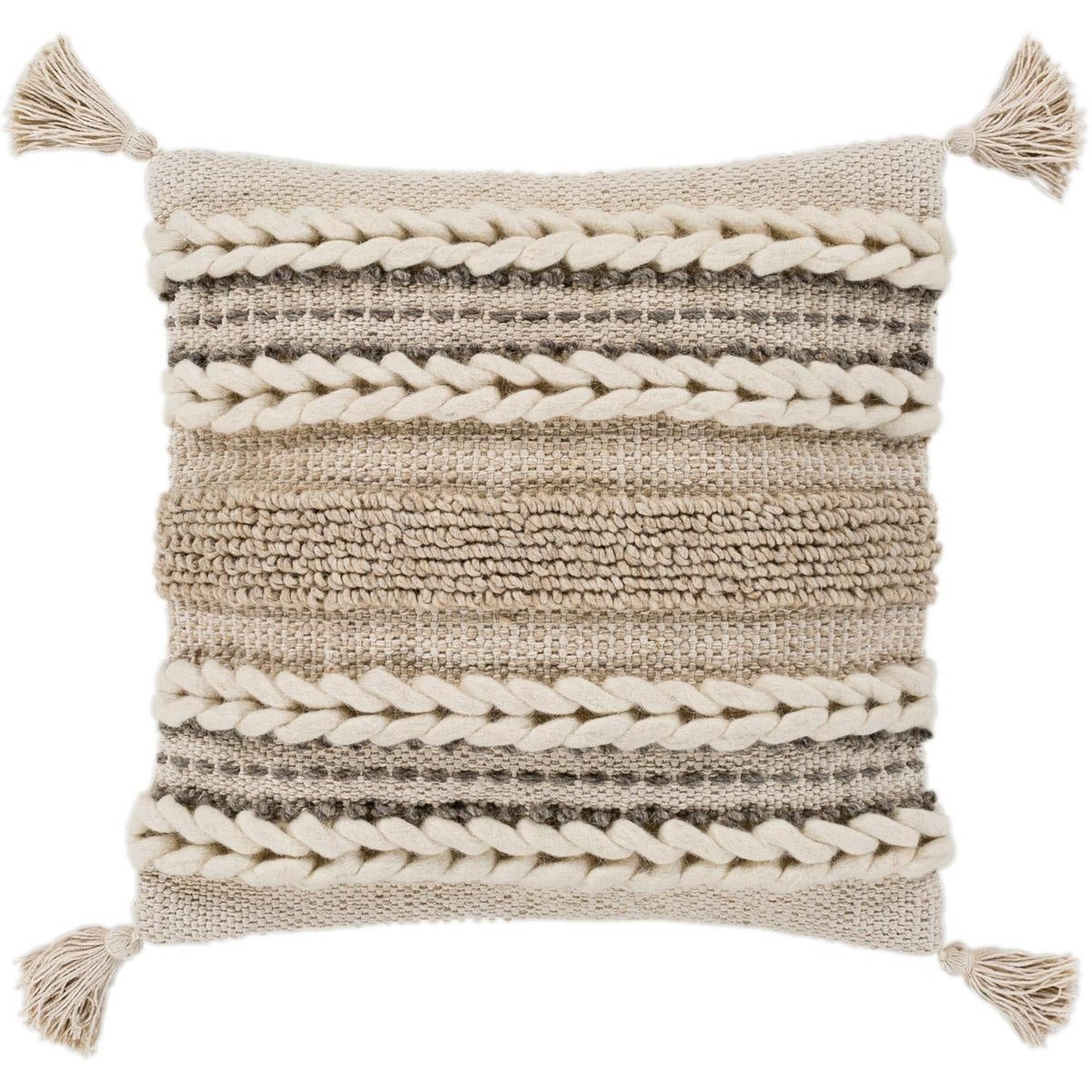 Surya Tov 254188087 18 inch Beige Multicolored Pillow Kit, Morris Home