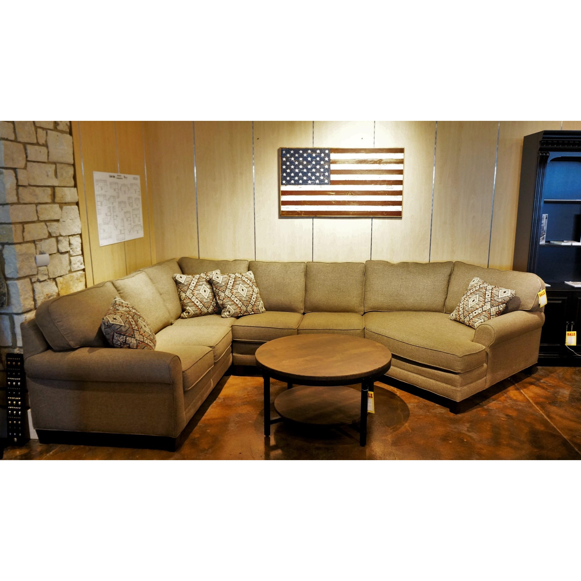 Temple Furniture Tailor Made 7700 Casual Sectional Sofa with Cuddle and  Exposed Wood Block Legs, Mueller Furniture