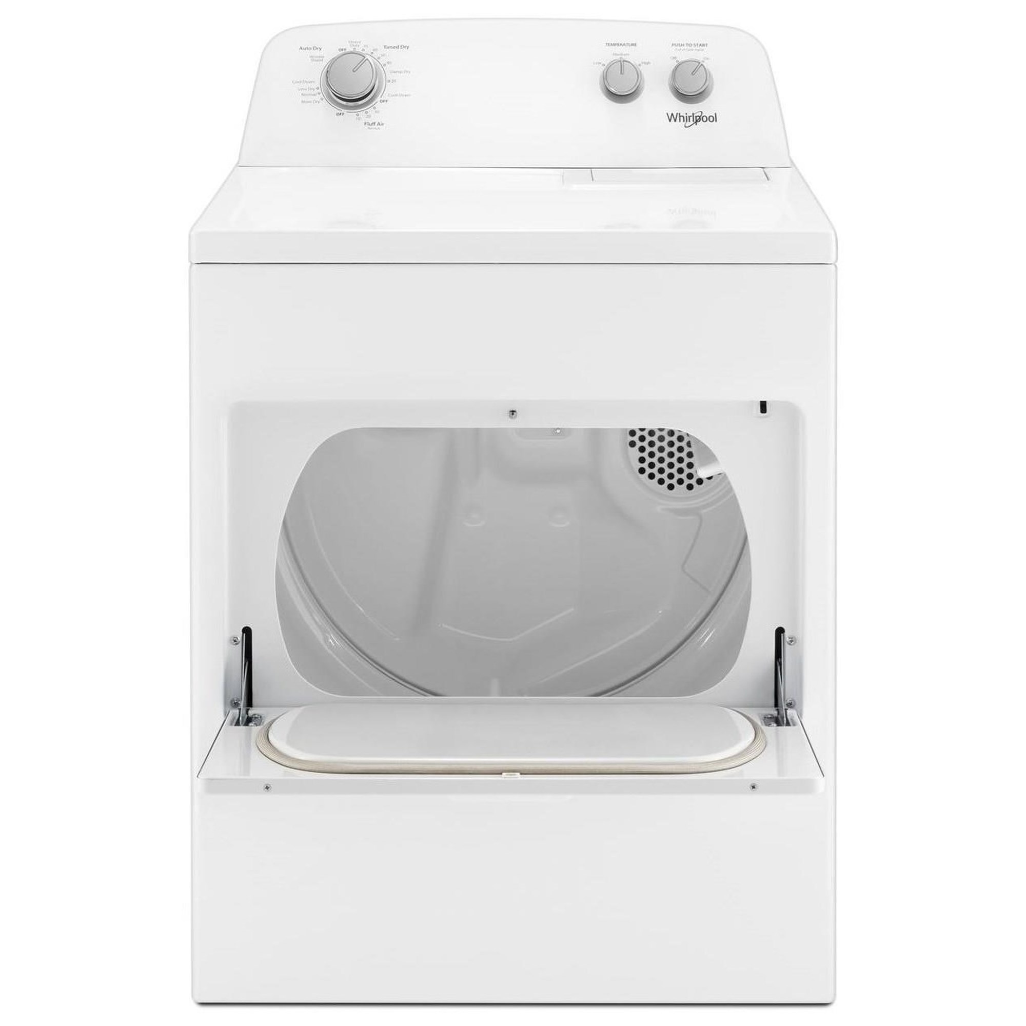 Whirlpool WHI-WED4850HW 7.0 cu. ft. Top Load Electric Dryer with AutoDry™  Drying System, Sheely's Furniture & Appliance